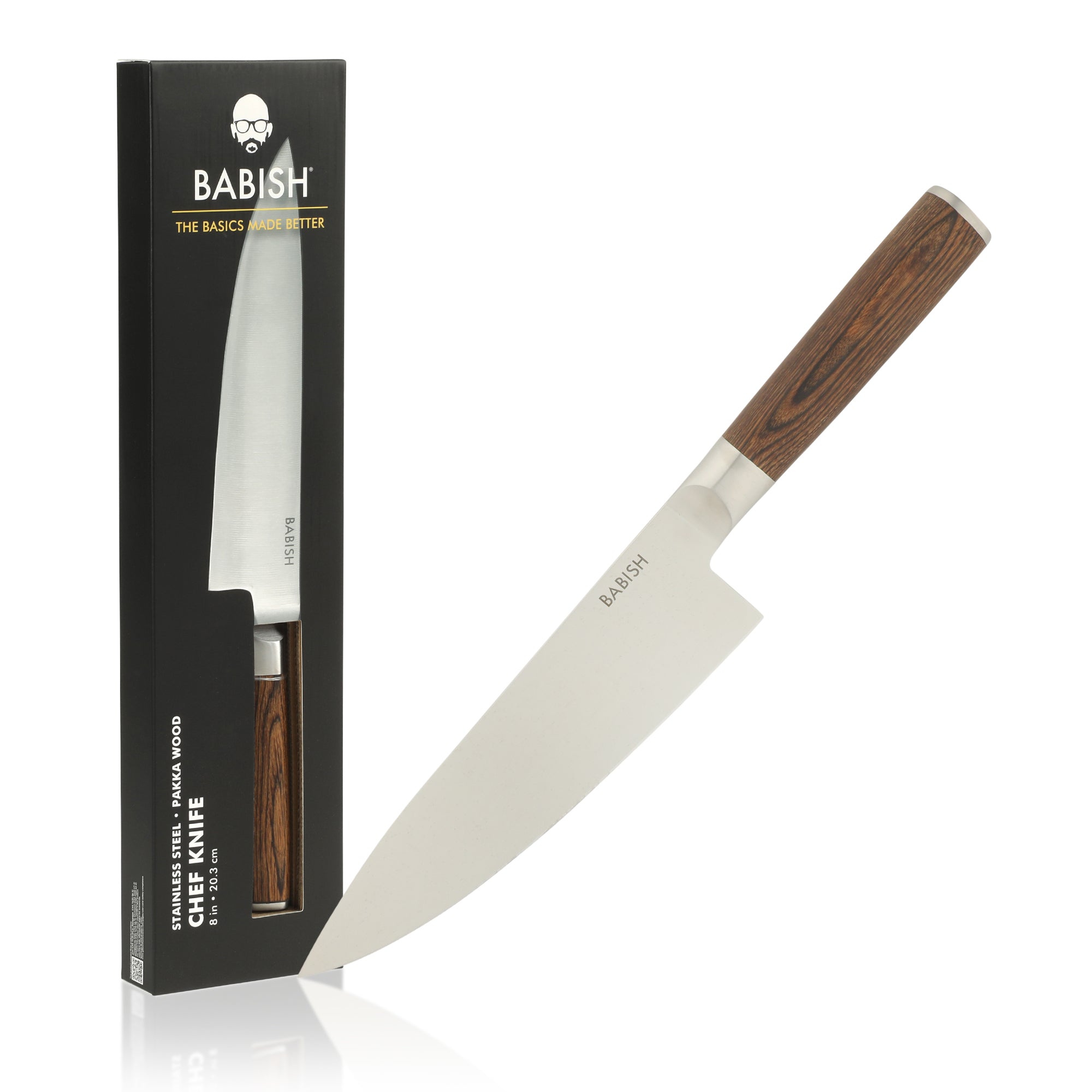 Babish 8-Inch Chef Knife – High-Carbon 1.4116 German Steel Kitchen Knife with Pakka Wood Handle, Full-Tang Razor Sharp Chef’s Blade for Chopping, Slicing, Dicing & Everyday Prep - Image 8
