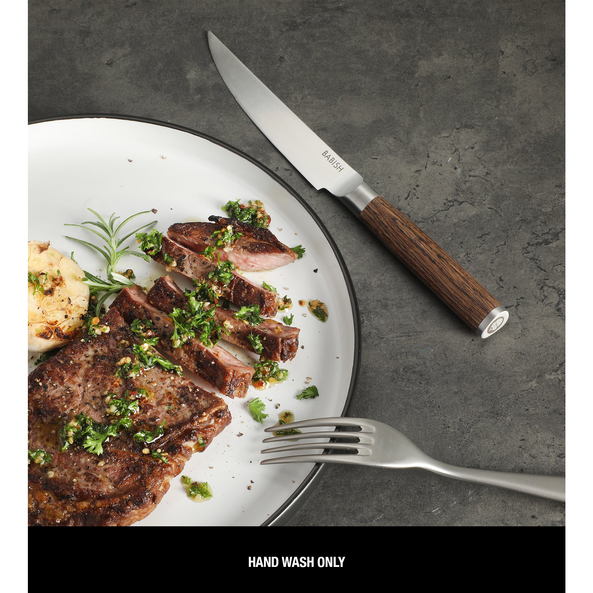 Babish 4-Piece 1.4116 German Stainless Steel Steak Knife Set with Pakka Wood Handles – Full-Tang Steak Knives for Dining, Entertaining & Everyday Table Use - Image 5
