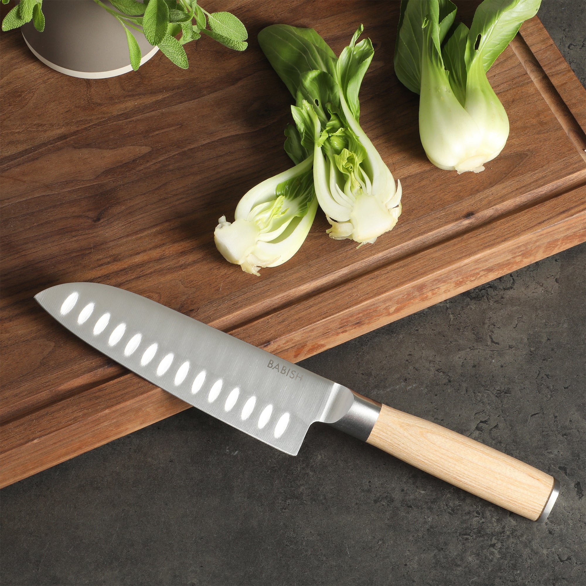 Babish 6.5-Inch Santoku Knife – High-Carbon 1.4116 German Steel Kitchen Knife with Pakka Wood Handle, Full-Tang Razor Sharp Blade for Chopping, Slicing, Dicing & Precision Prep - Image 12