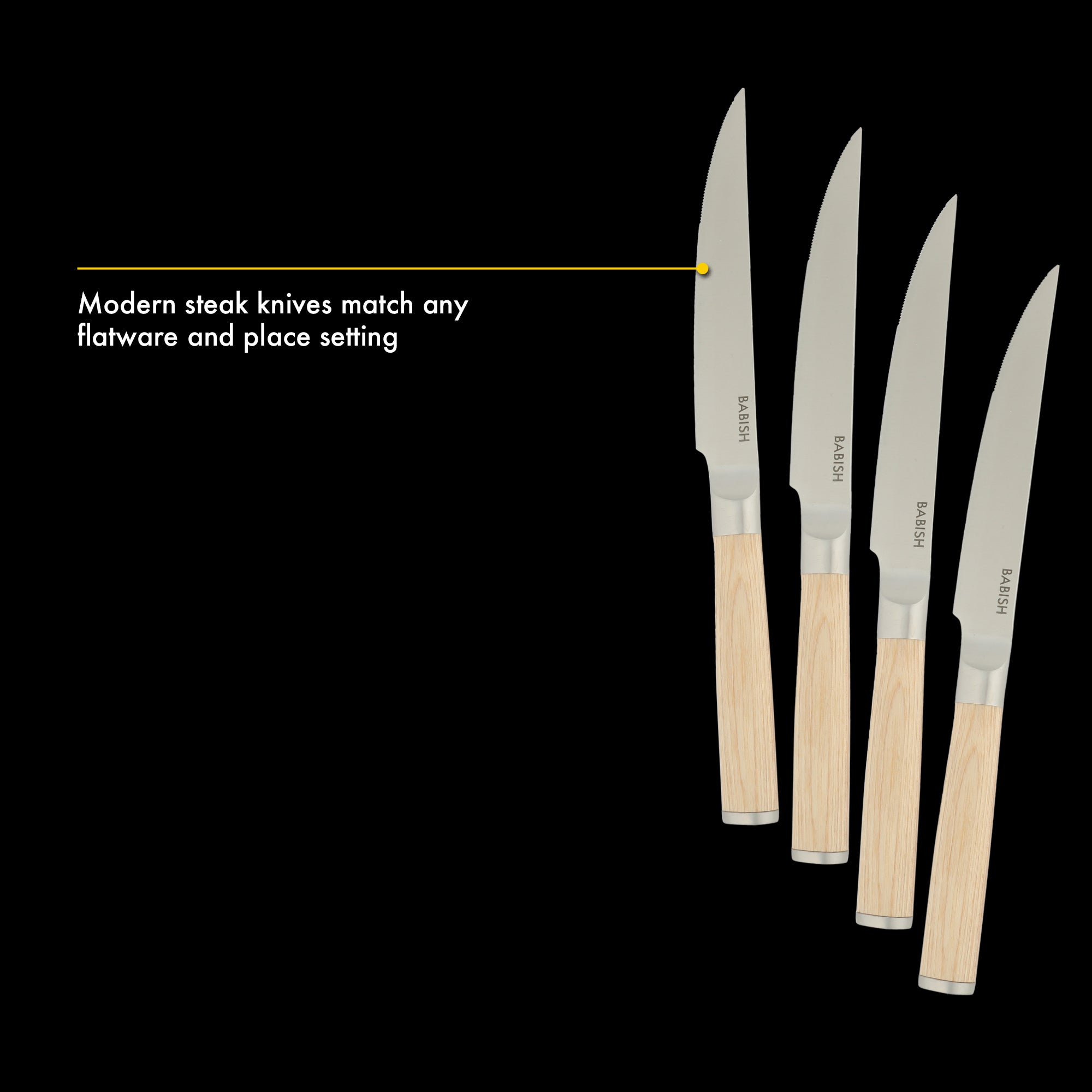 Babish 4-Piece 1.4116 German Stainless Steel Steak Knife Set with Pakka Wood Handles – Full-Tang Steak Knives for Dining, Entertaining & Everyday Table Use - Image 12