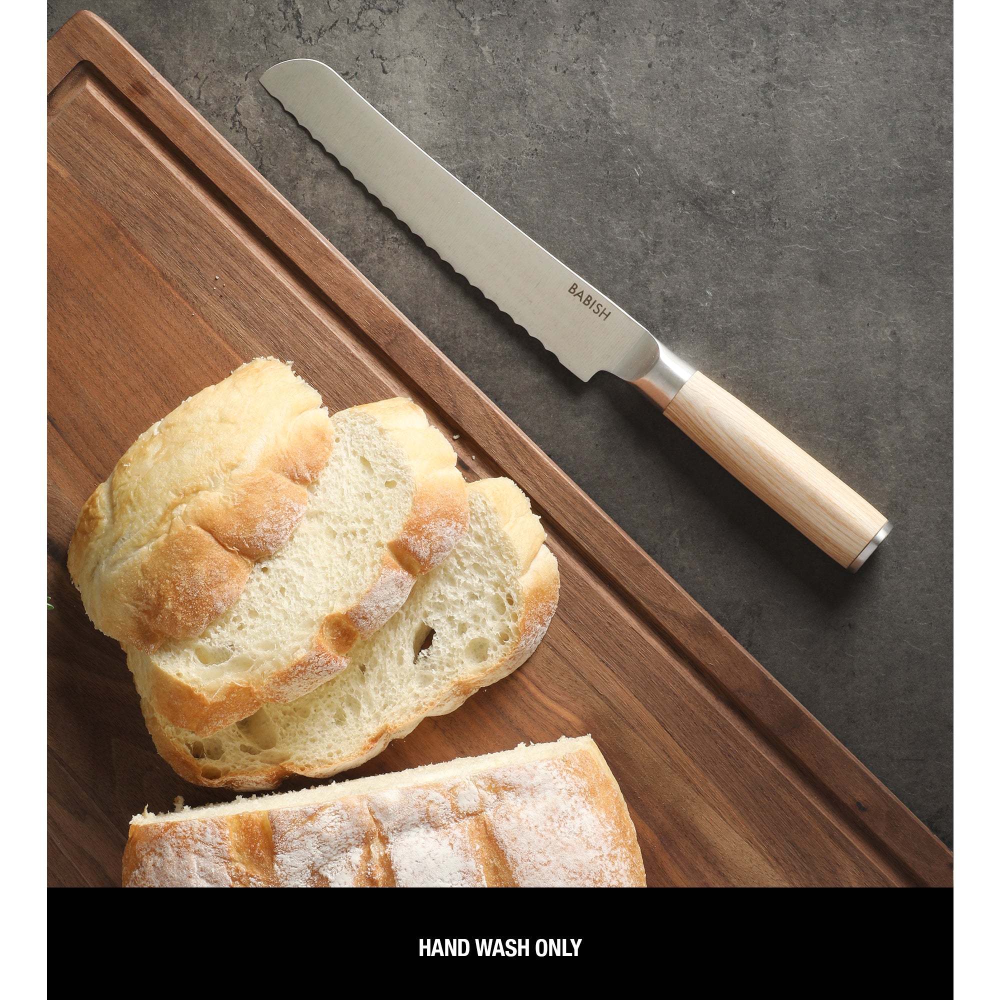 Babish 8-Inch Bread Knife – High-Carbon 1.4116 German Steel Serrated Knife with Pakka Wood Handle, Full-Tang Razor Sharp Kitchen Knife for Slicing Bread, Crusting & Artisan Loaves - Image 11