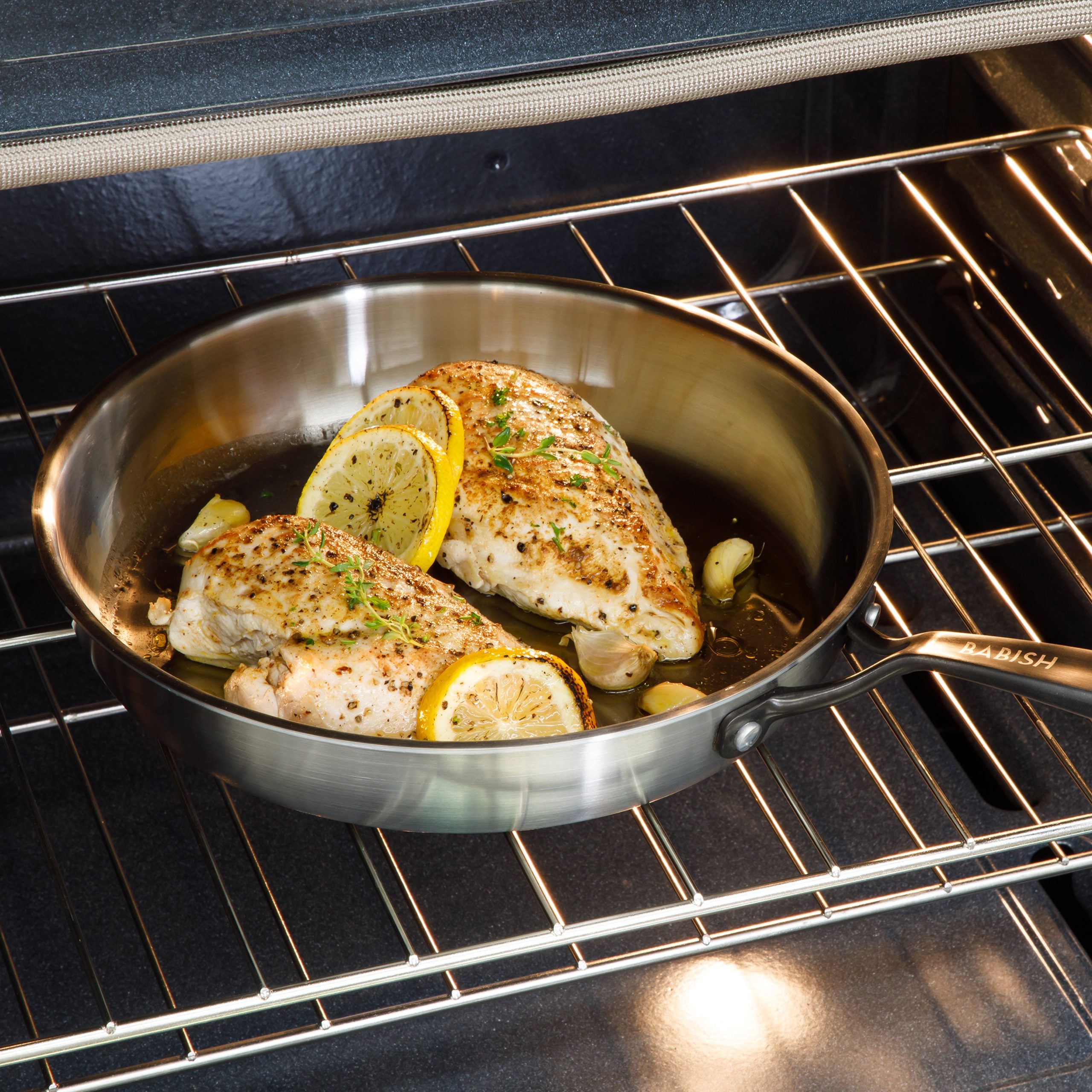 Babish Tri-Ply Stainless Steel 10-Inch Frying Pan With Black Handle – Professional Grade Skillet for Searing, Sautéing & Everyday Cooking - Image 2