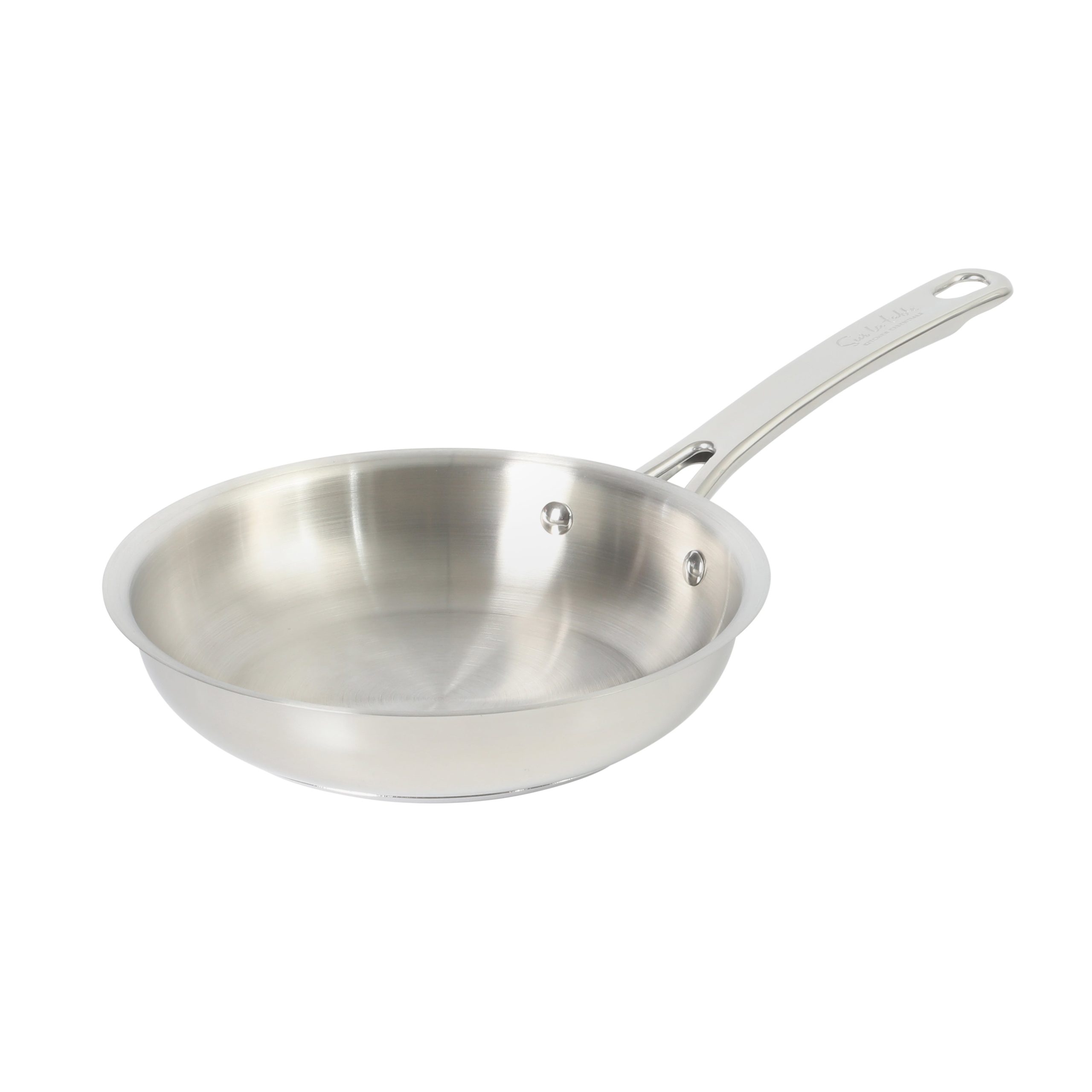 Sur La Table Kitchen Essentials Chef's Deck Stainless Steel Frying Pan – Induction Ready Skillet with Tri-Ply Base, Polished Finish & Hollow Stay-Cool Handle