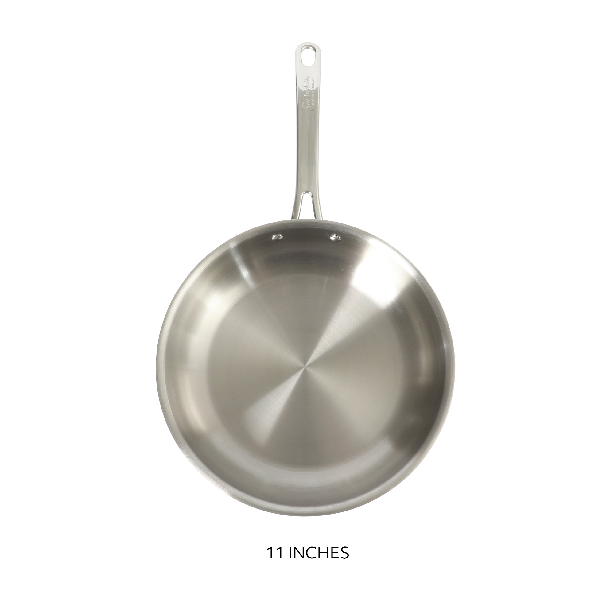 Sur La Table Kitchen Essentials Chef's Deck Stainless Steel Frying Pan – Induction Ready Skillet with Tri-Ply Base, Polished Finish & Hollow Stay-Cool Handle - Image 10