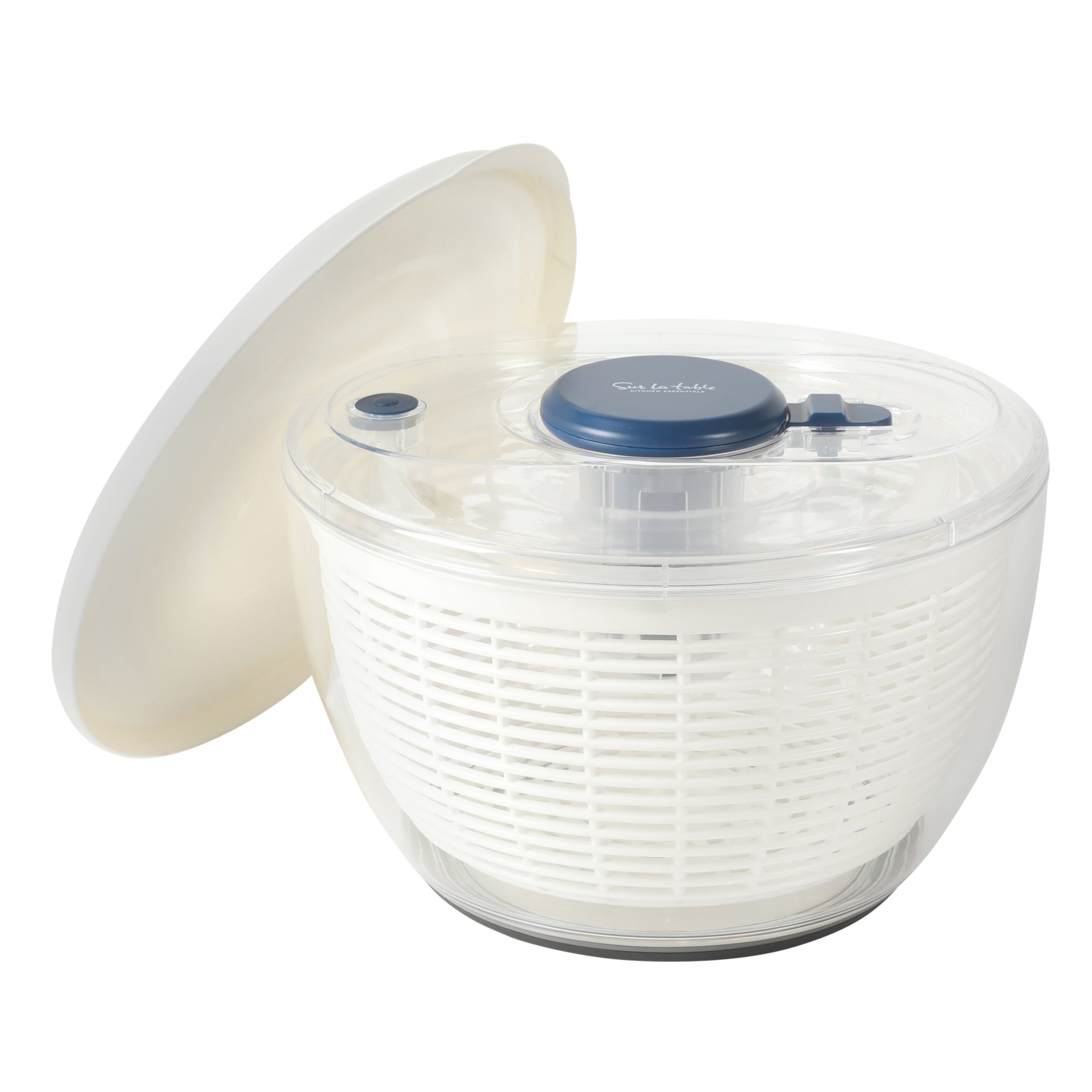 Sur La Table Kitchen Essential 6.3 Qt Salad Spinner, Fruit Washer, Fruit Washing Bowl with Strainer, Vegetable Cleaner, Salad Cleaner, Lettuce Washer