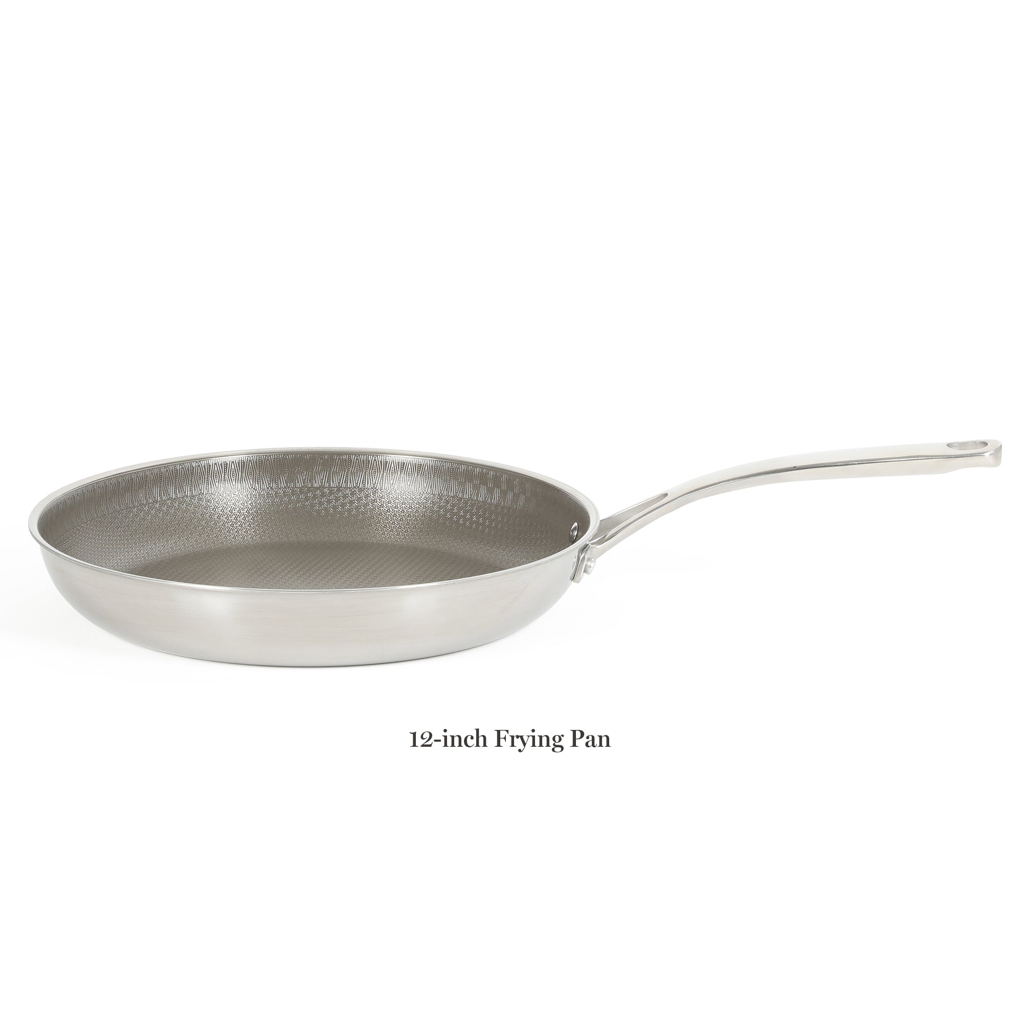 Martha Stewart Badgley Hybrid Nonstick 12 Inch TriPly Stainless Steel Large Fry Pan With Lid & Stay Cool Handle - Laser Etched Non-Toxic Nonstick Skillet - Dishwasher and Induction Safe - Image 3