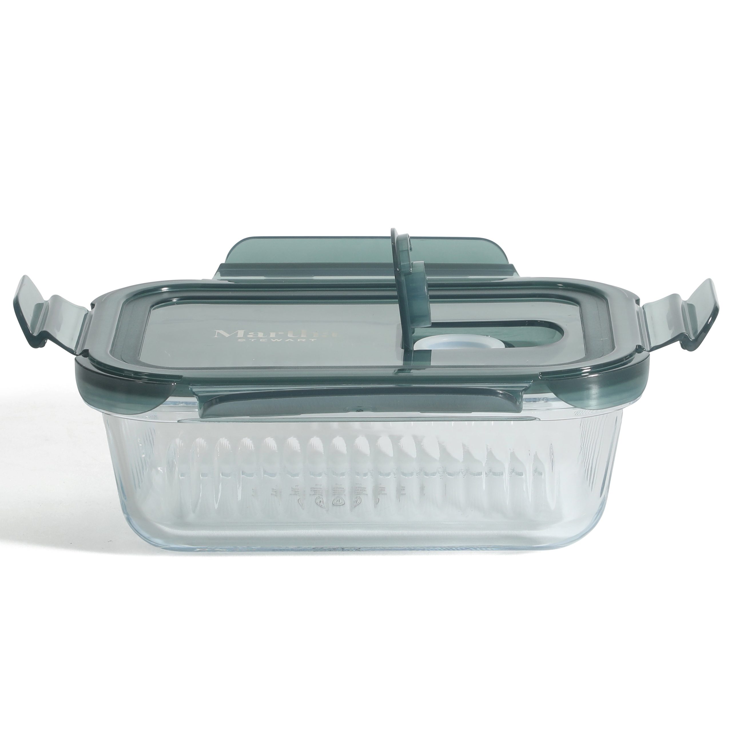 Martha Stewart Shadowbrook 10-Piece Borosilicate Glass Storage Container Set – Airtight Locking Lids, 21.6 oz Meal Prep, Leftover & Lunch Containers, Microwave, Oven & Dishwasher Safe - Image 5