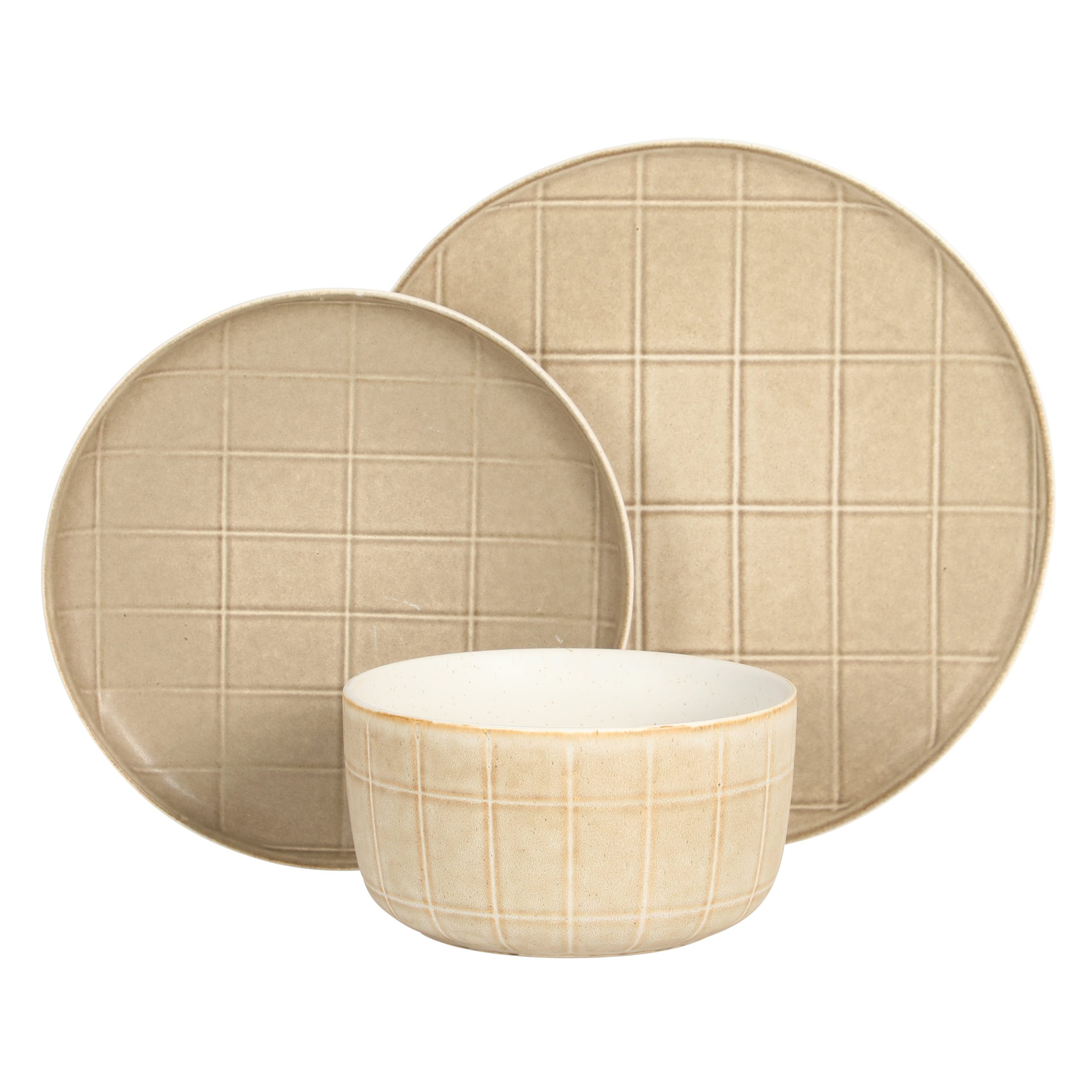Gisbon Elite Butterwick 12 Piece Plates and Bowls Stoneware Dinnerware Set - Reactive Glaze Patterned Dishes - Microwave and Dishwasher Safe - Image 7