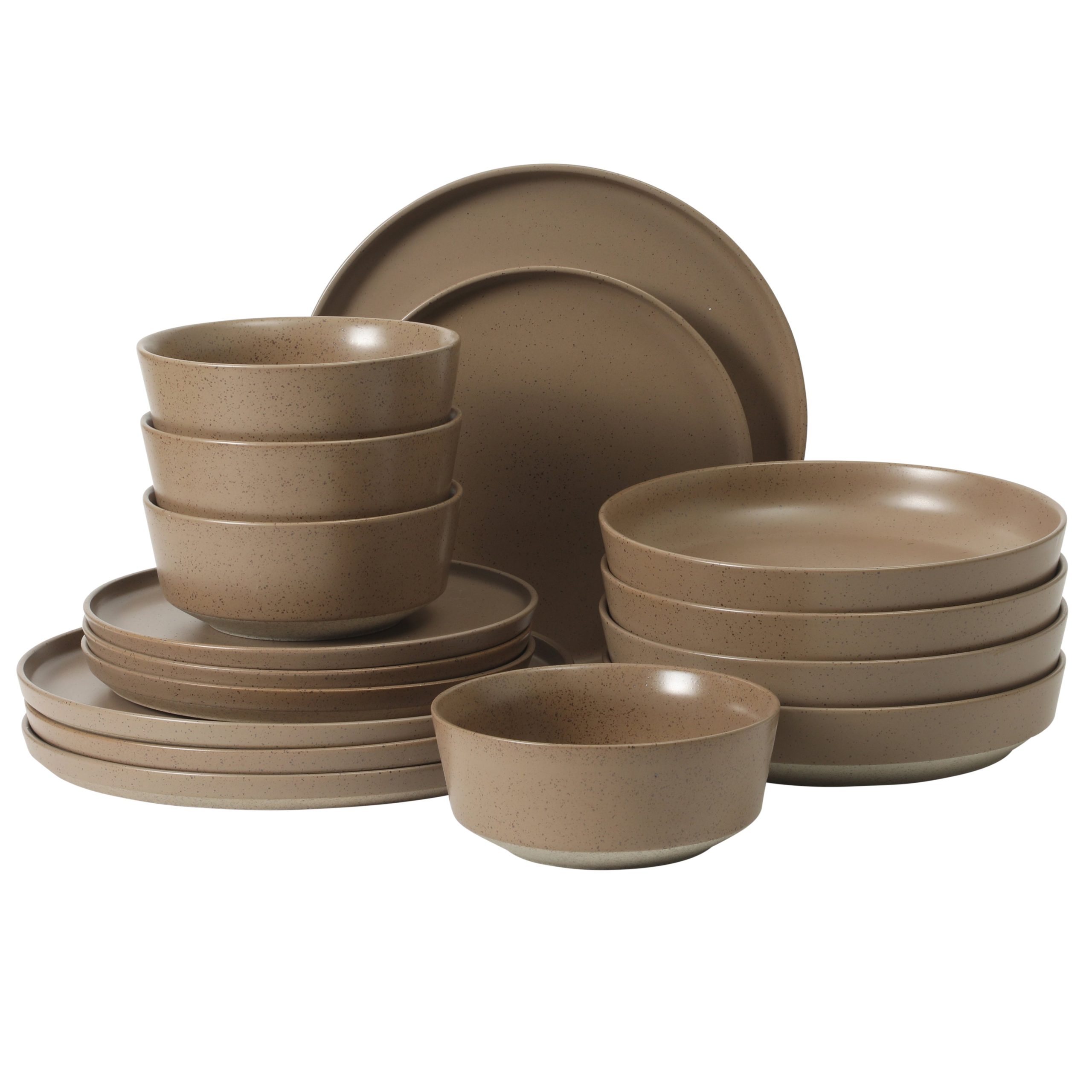 Gibson Elite Overbrook 16-Piece Pottery Clay Stoneware Dinnerware Set – Reactive Glaze, Stackable Plates and Bowls w/ Pasta Bowl, Service for 4 – Microwave & Dishwasher Safe - Image 15