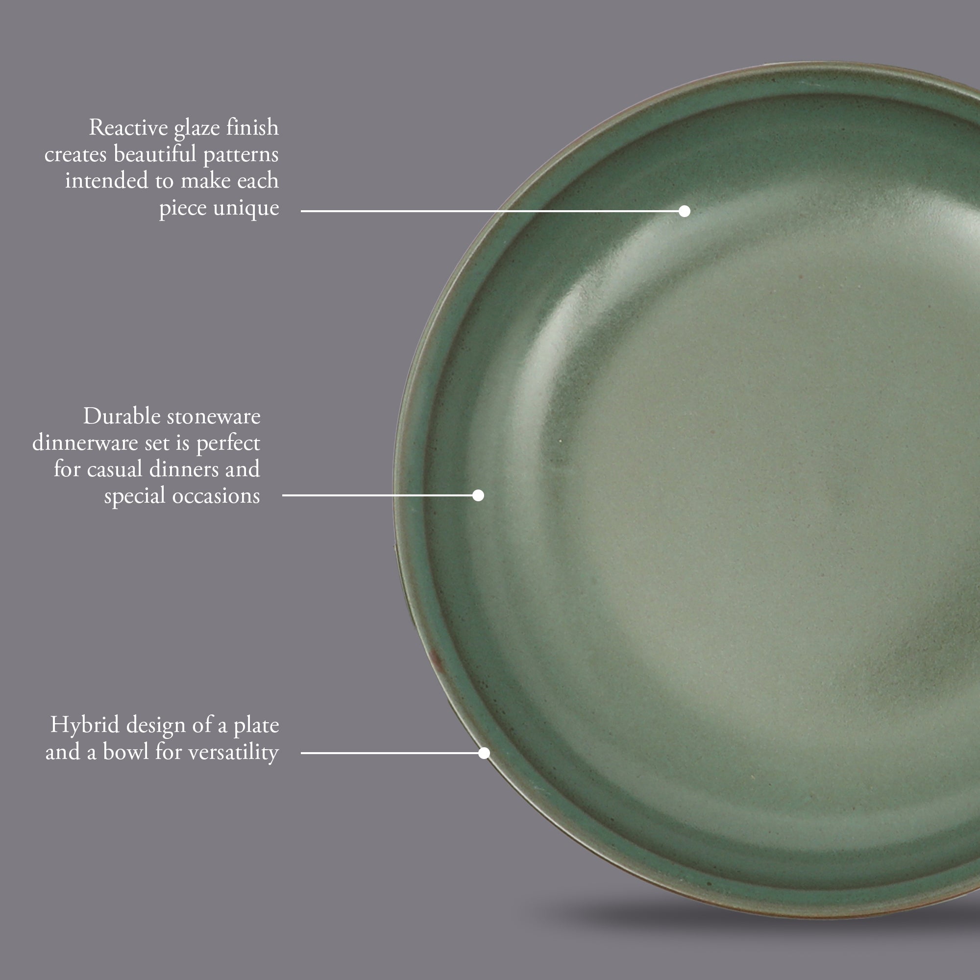 Gibson Elite Beckett 4-Piece Dinner Bowl Set – Reactive Glaze Stoneware – Shallow Pasta Bowls – Wide-Rim Round Design – Microwave & Dishwasher Safe - Image 9