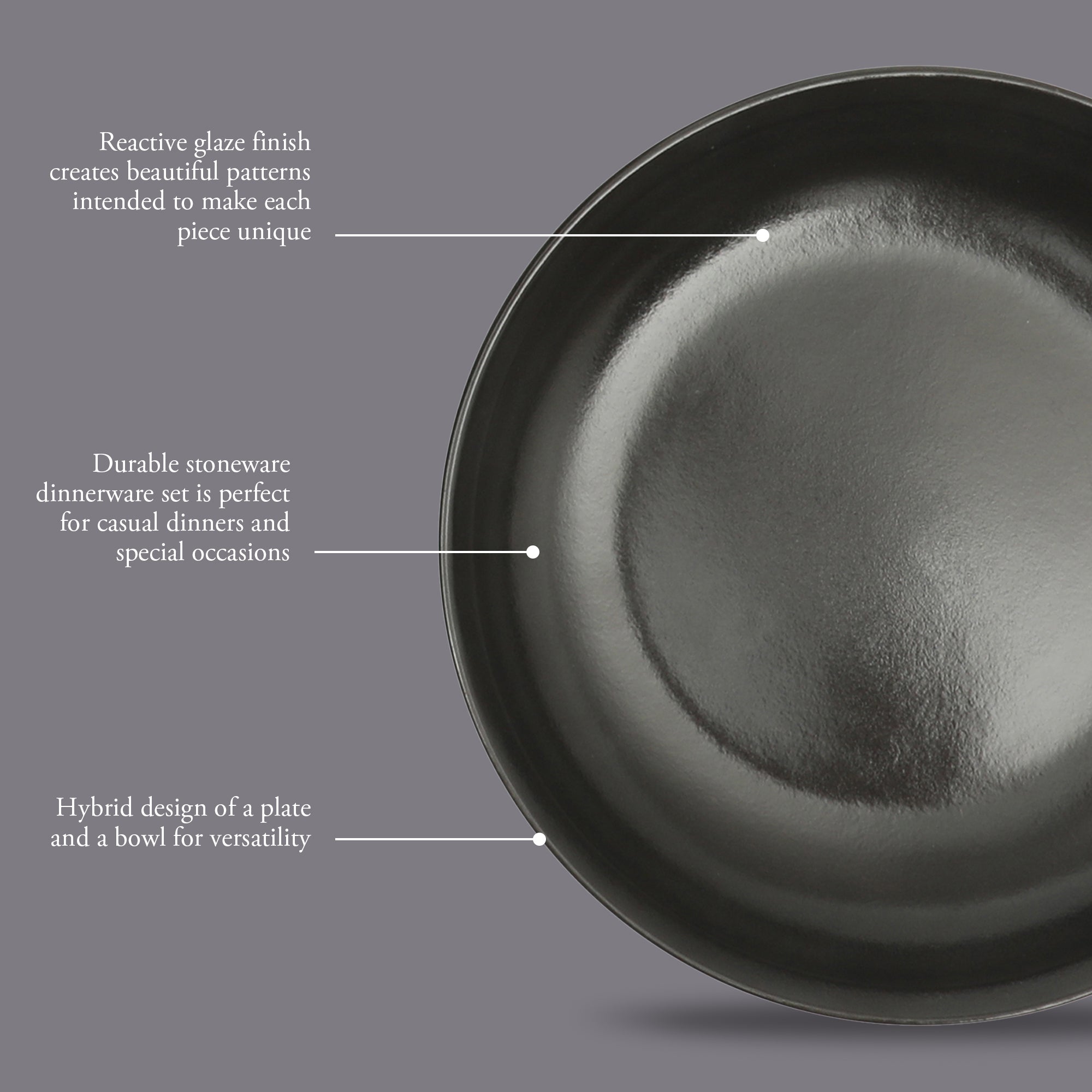 Gibson Elite Beckett 4-Piece Dinner Bowl Set – Reactive Glaze Stoneware – Shallow Pasta Bowls – Wide-Rim Round Design – Microwave & Dishwasher Safe - Image 15