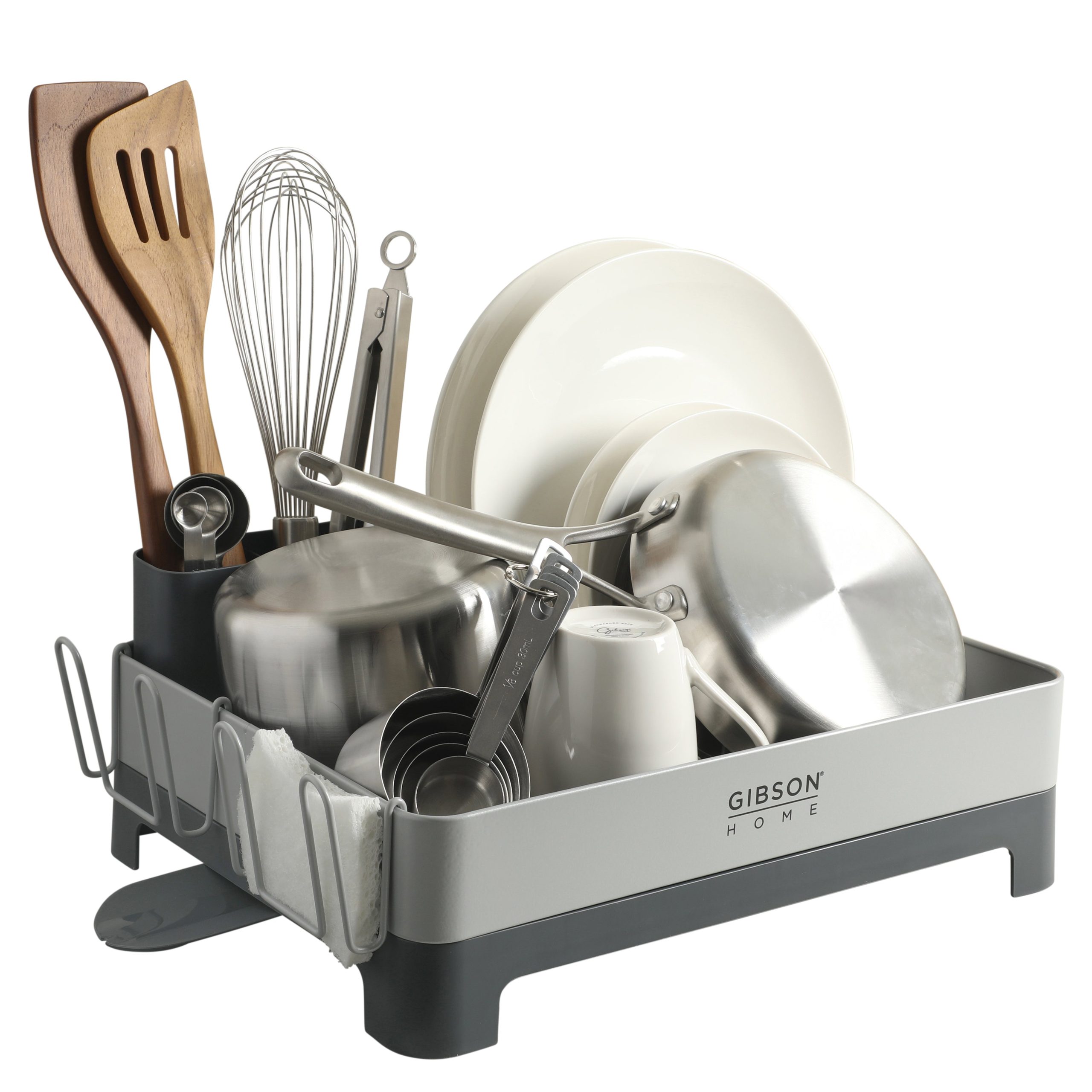 Gibson Home Nestcraft Full Size Rust Resistant Dish Rack with Drain Board and Flatware Caddy - Image 12