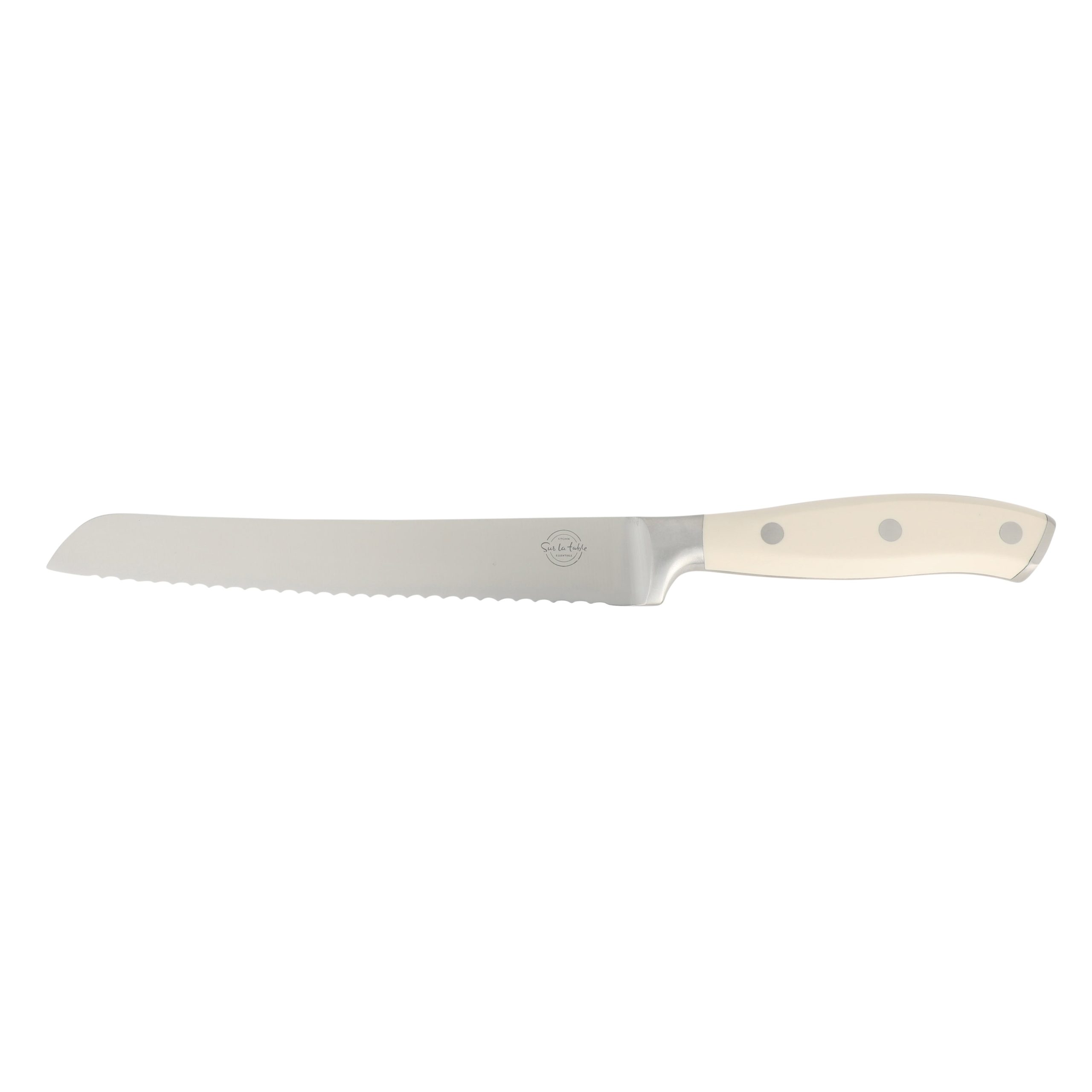 Sur La Table Kitchen Essentials Tasting Kitchen High-Carbon German Steel 7 Piece Full Tang Forged Cutlery Knife Block Set - W/ Ashwood Block - Image 5