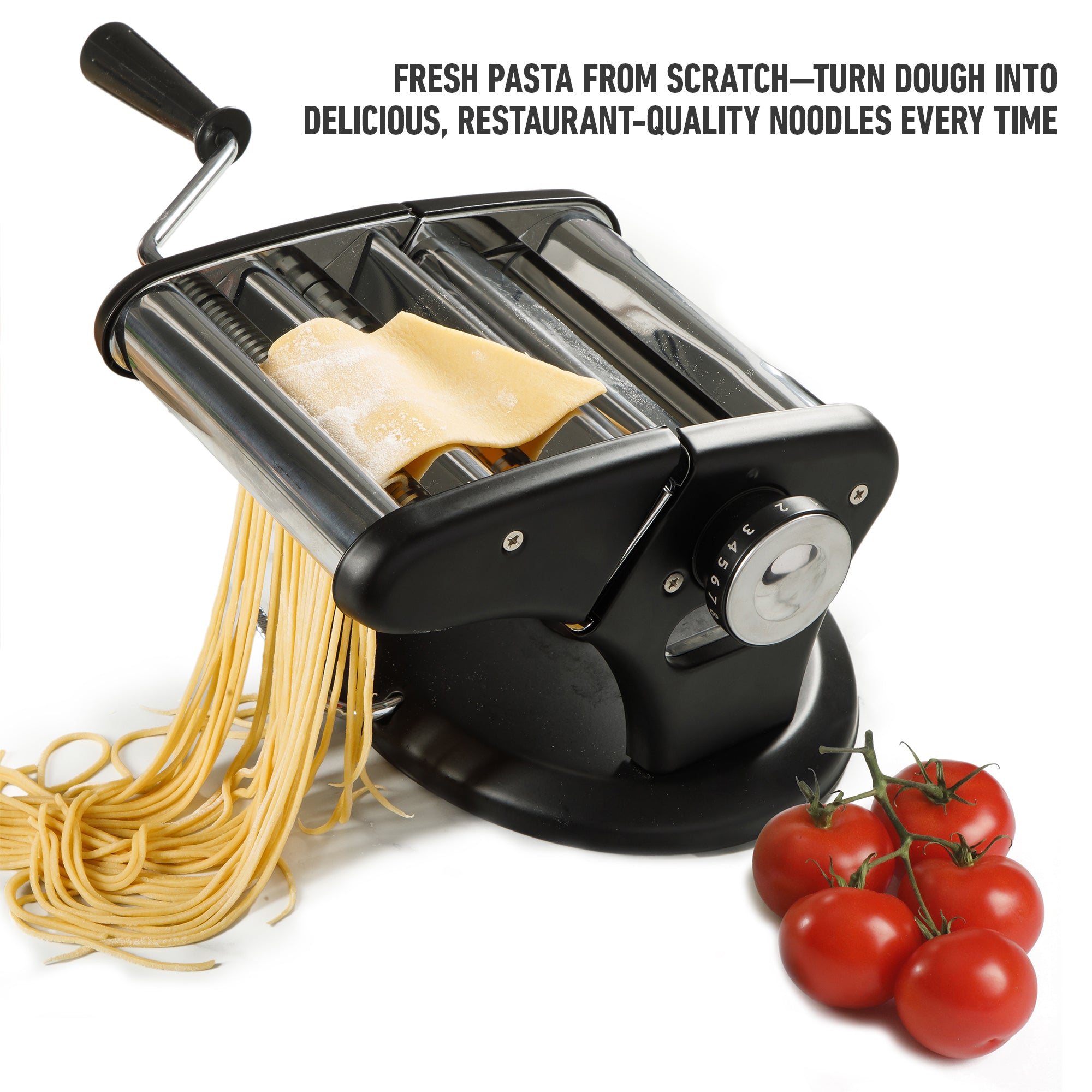 Calphalon Aero Heavy Duty Manual Pasta Maker Machine Noodle Maker w/ Rollers & Cutters - Spaghetti, Fettuccini, Lasagna or Dumpling Skin - Image 4