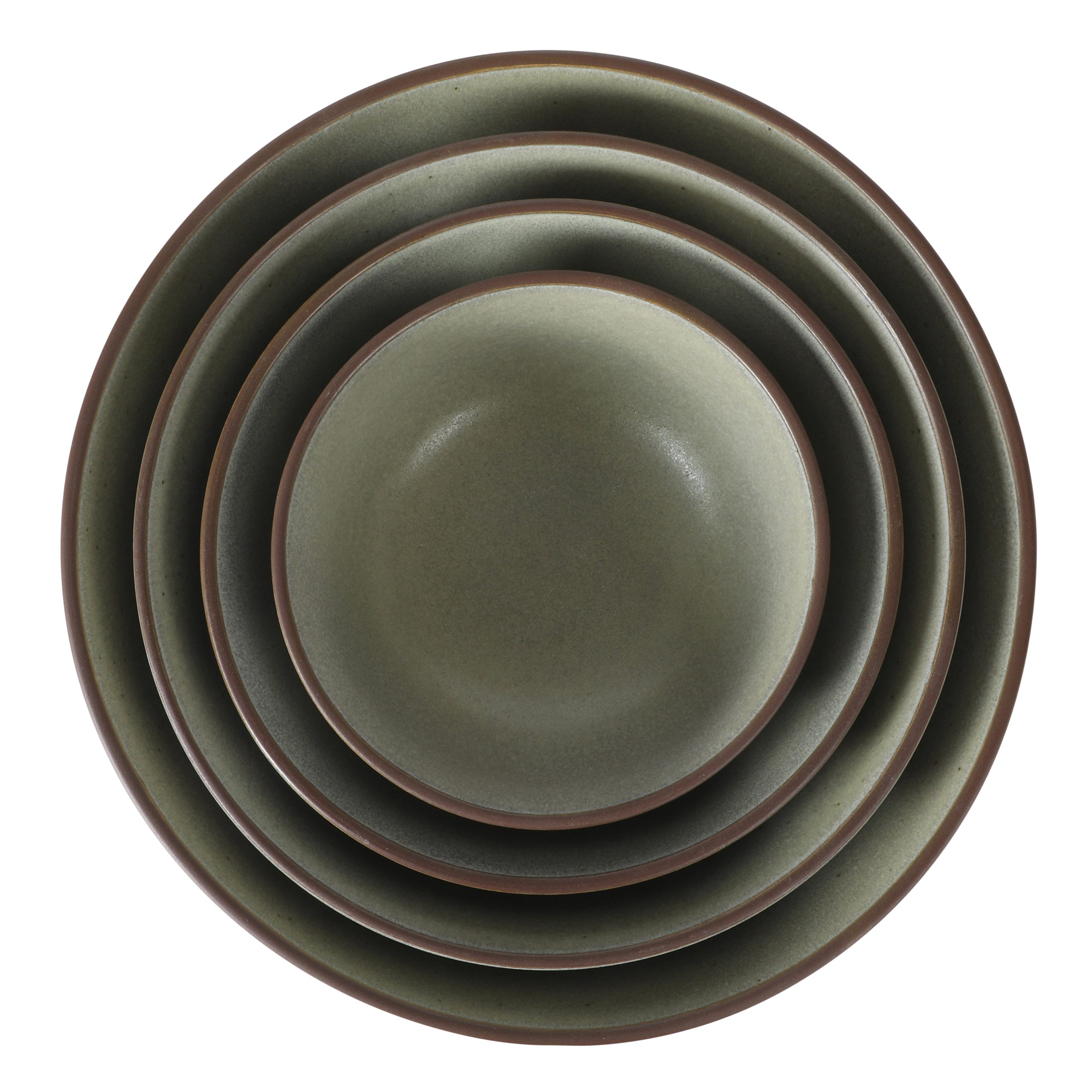 Gibson Elite William Crest 4 Piece Nesting Bowl Set, Round Stoneware Mixing Bowls, Reactive Glaze Finish, 5”, 6.25”, 7.5”, 9”, Prep & Serving Bowls, Microwave & Dishwasher Safe - Green - Image 6