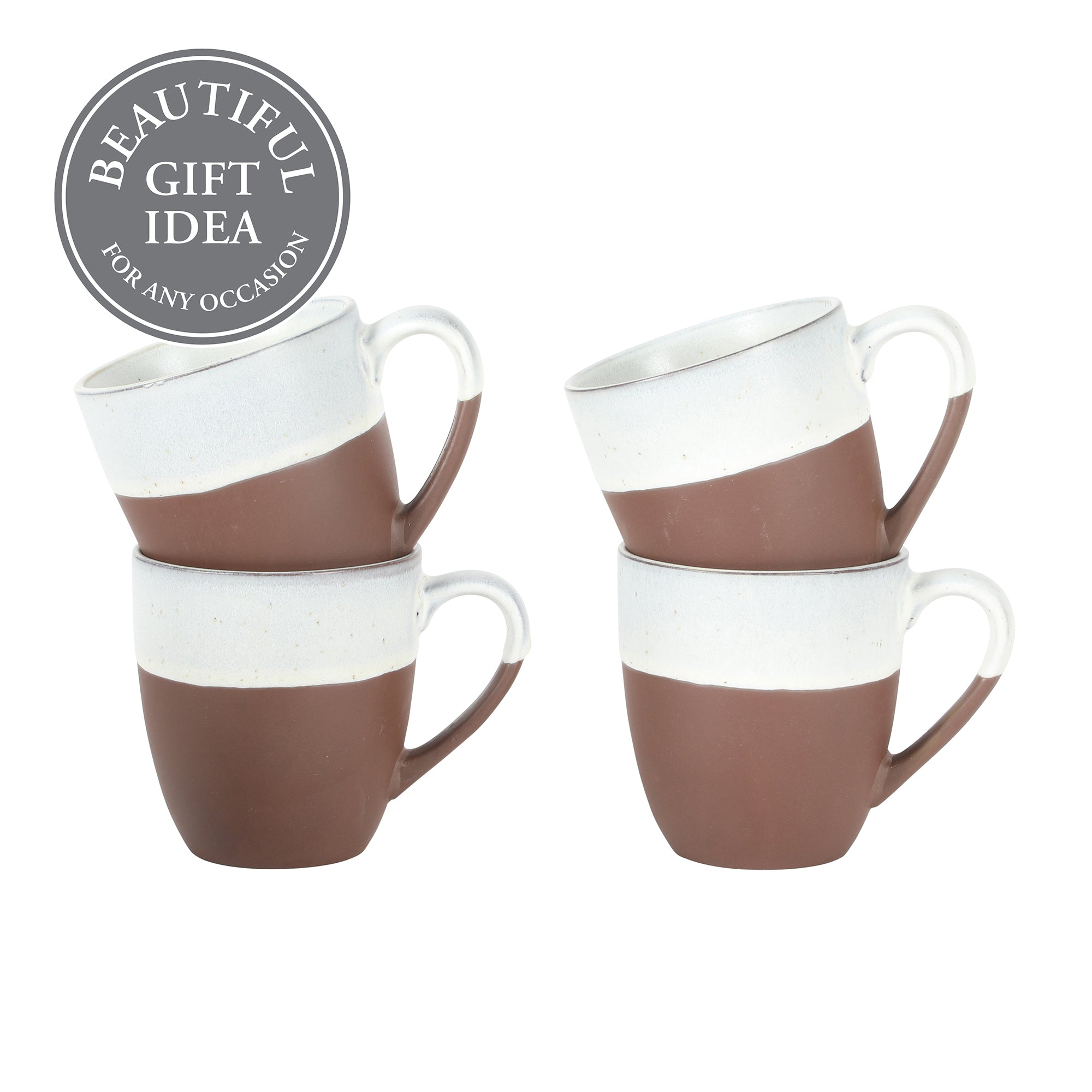 Gibson Elite William Crest 4 Piece Coffee Mug Set, 15oz Stoneware Cups, Reactive Glaze Finish, Round Large Coffee Mugs, Microwave & Dishwasher Safe - Image 4