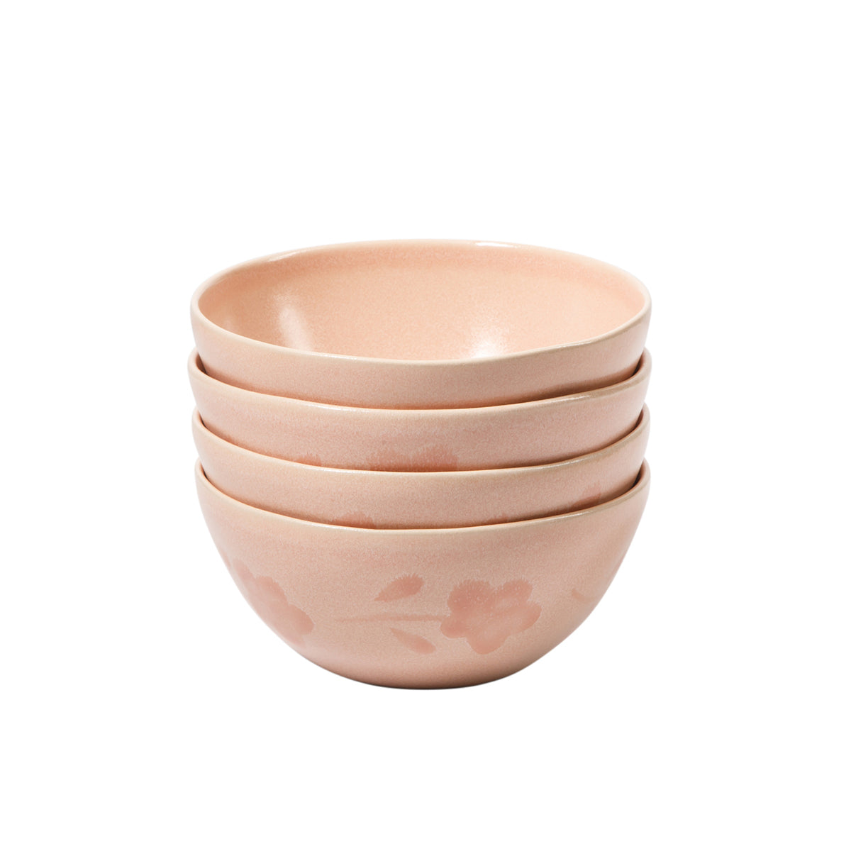 Bloomhouse - 2 Time Oprah's Favorite Things - Made in Portugal Hand Painted 6.4 Inch Cereal Bowls Set of 4 - Porto Petals Floral Soup Bowl Set - Blush Pink - Image 4