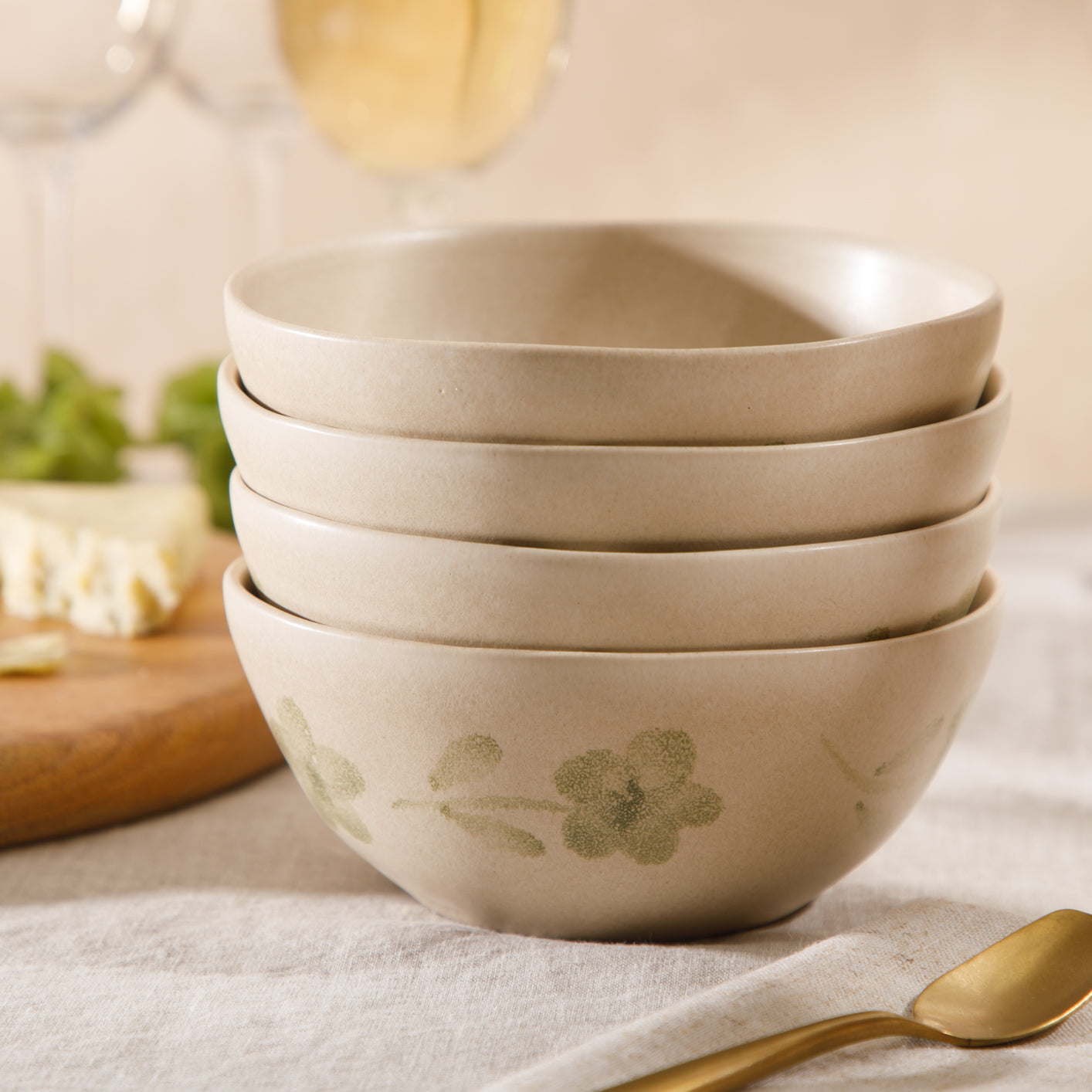 Bloomhouse - 2 Time Oprah's Favorite Things - Made in Portugal Hand Painted 6.4 Inch Cereal Bowls Set of 4 - Porto Petals Floral Soup Bowl Set - Blush Pink - Image 15