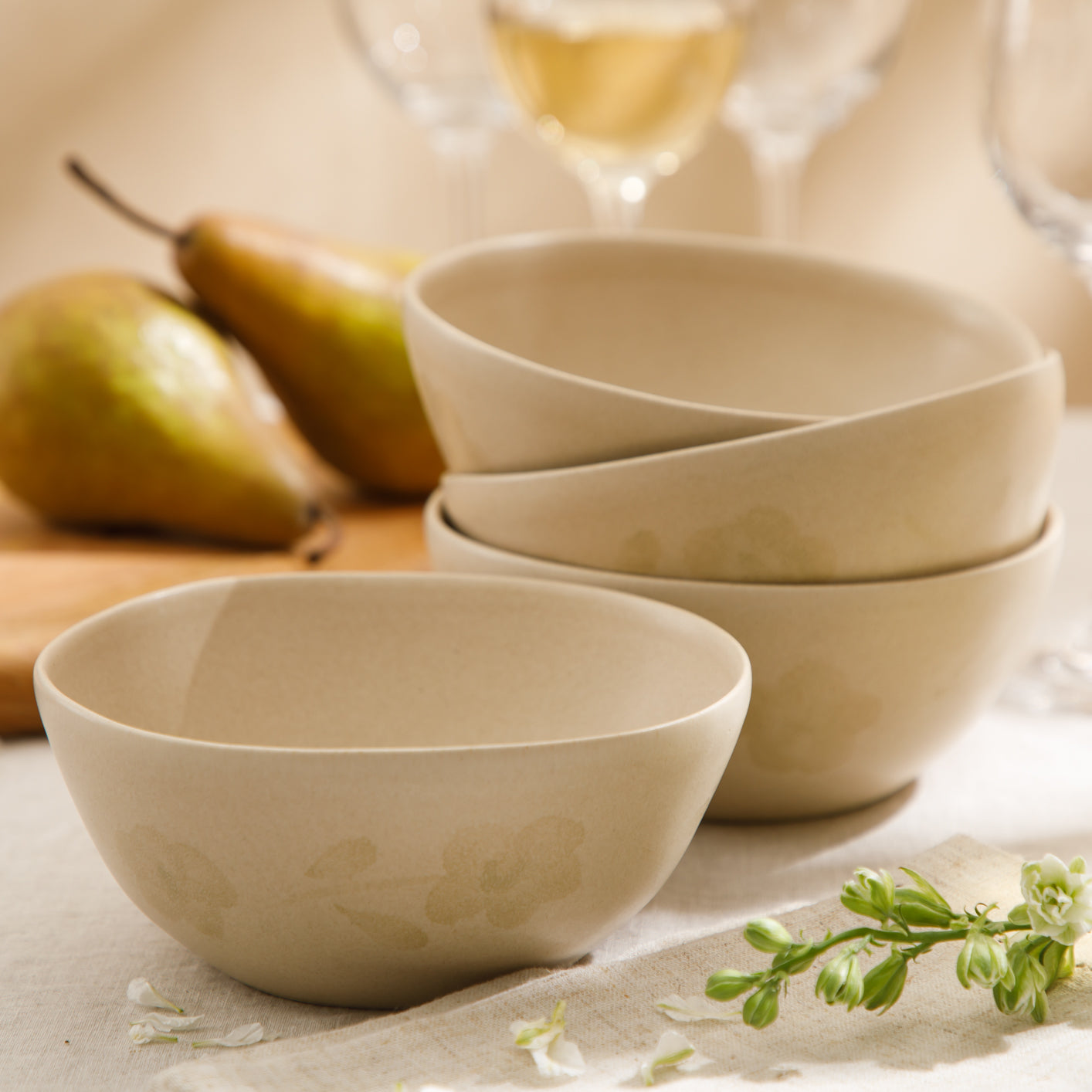 Bloomhouse - 2 Time Oprah's Favorite Things - Made in Portugal Hand Painted 6.4 Inch Cereal Bowls Set of 4 - Porto Petals Floral Soup Bowl Set - Blush Pink - Image 8