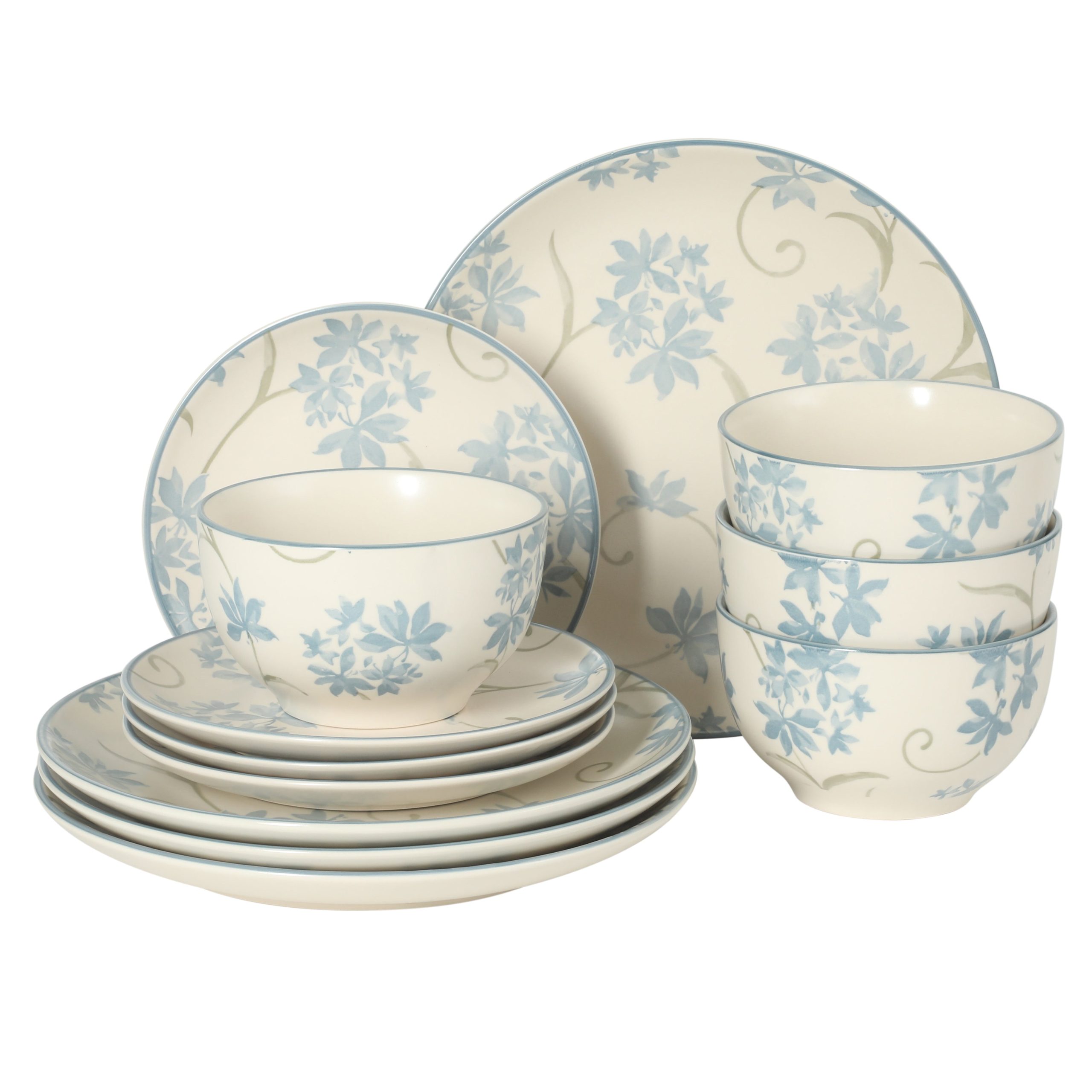 Gibson Home Admiral Hall 12-Piece Matte Stoneware Dinnerware Set – Dinner Plates, Salad Plates & Bowls with Pink Floral Pattern, Durable Everyday Dish Set, Microwave & Dishwasher Safe - Image 6