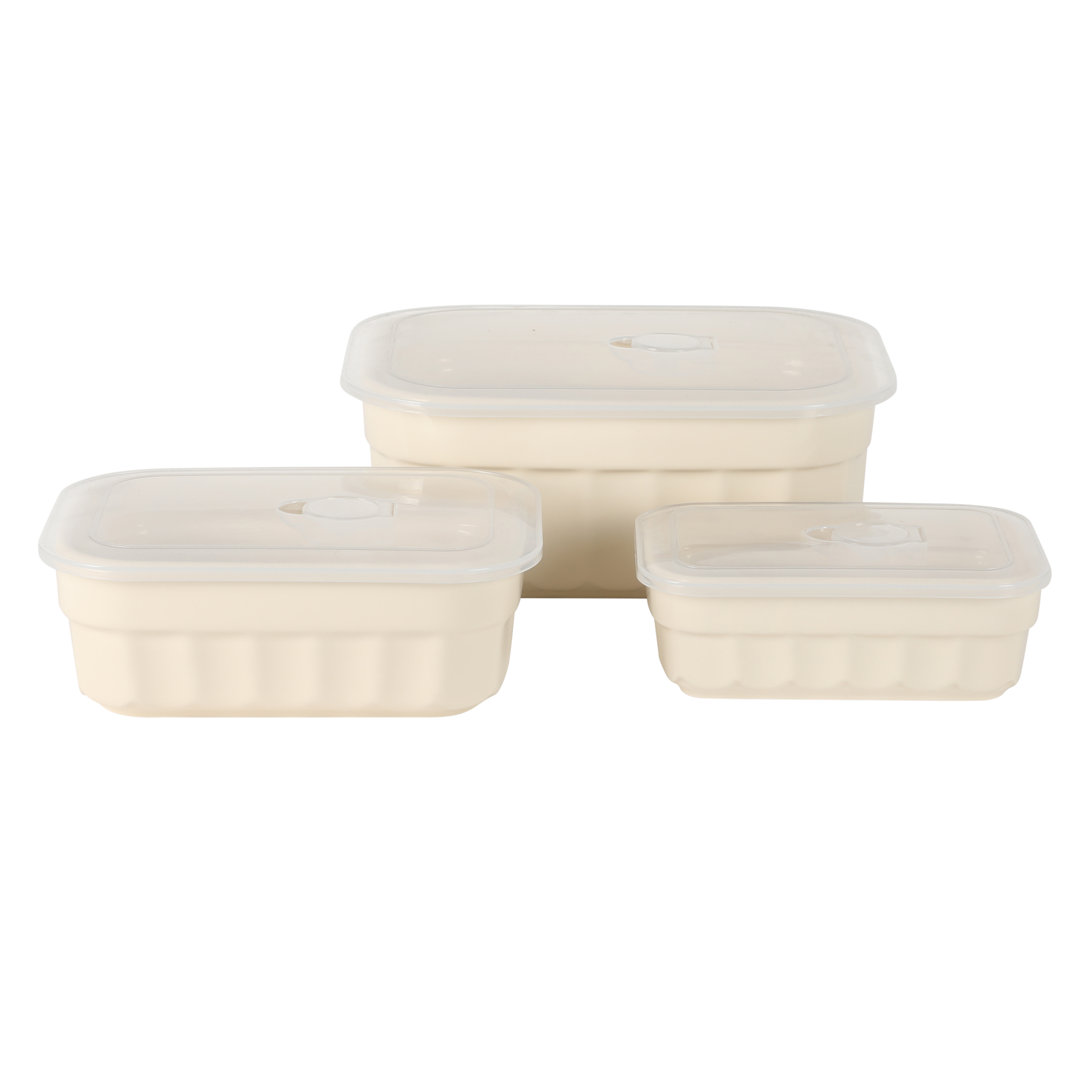 Martha Stewart Broadbrook 6 Piece Stoneware Meal Prep Container Set with Lids, Rectangular/Round Food Storage & Bakeware, Cream, Oven, Microwave & Dishwasher Safe - Image 4