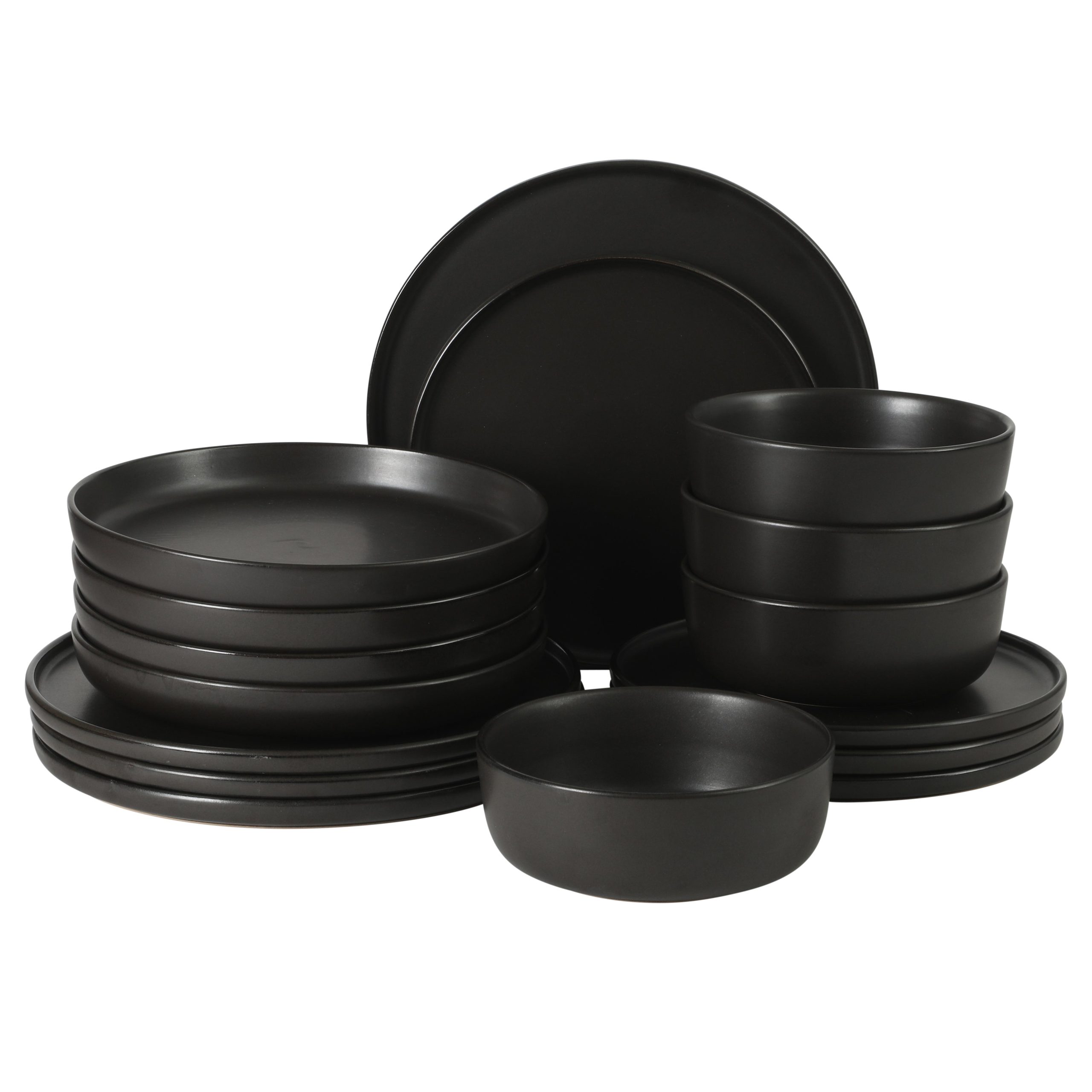Gibson Elite Bayou Moon Plates and Bowls Sets, 16-Piece Matte Stoneware Dinnerware Sets, Solid Color Reactive Glaze Dish Set, Service for 4 - Image 15