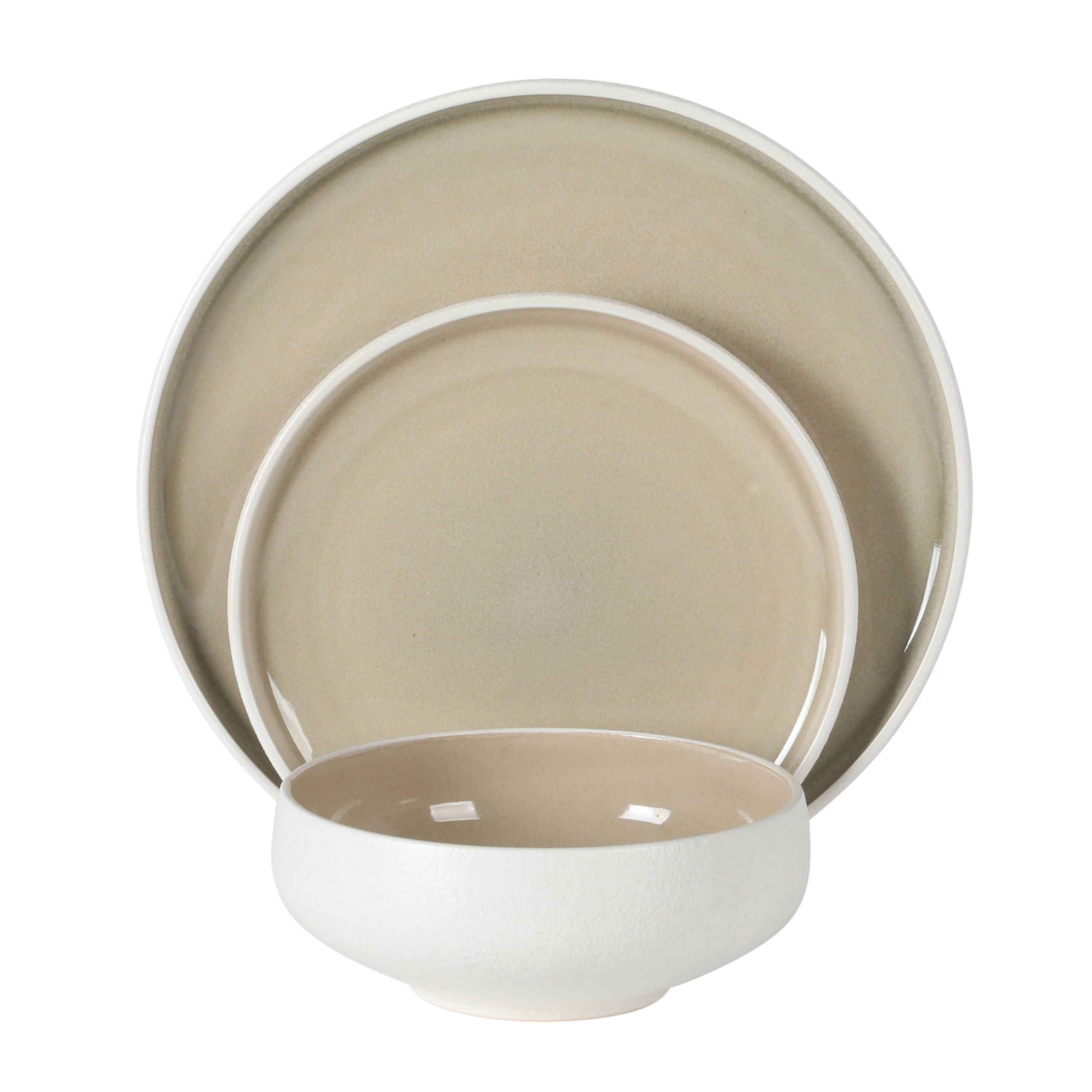 Gibson Elite Pacifco Beach Plates and Bowls Sets, 12-Piece Stoneware Dinnerware Sets, Reactive Glaze Dish Set, Service for 4 - Image 8