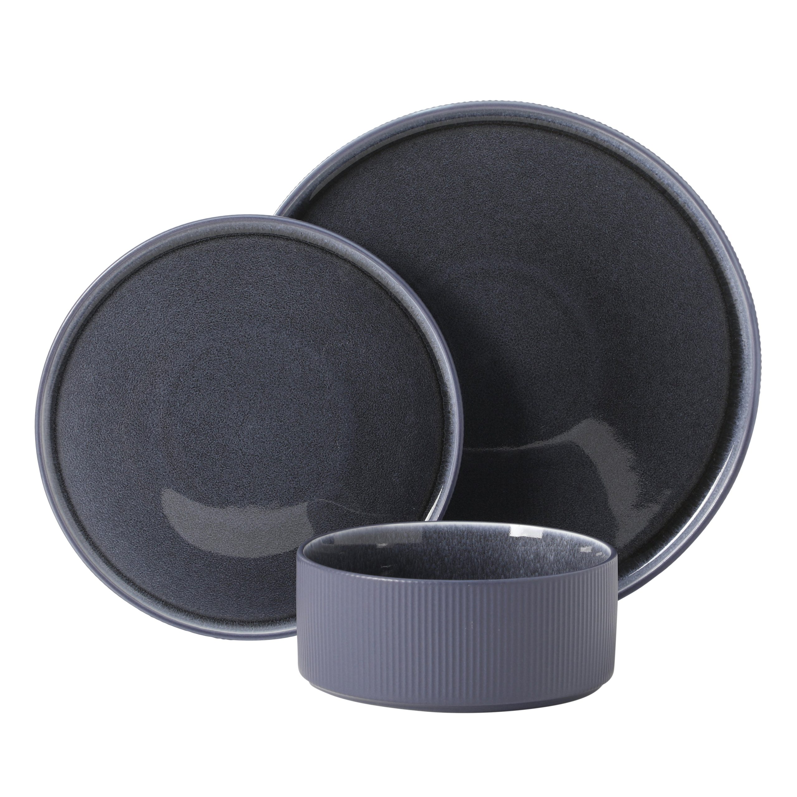 Gibson Elite Redrock Canyon 12-Piece New Bone China Dinnerware Set Service for 4, Reactive Glaze Plates and Bowls, Dishwasher Safe - Image 7