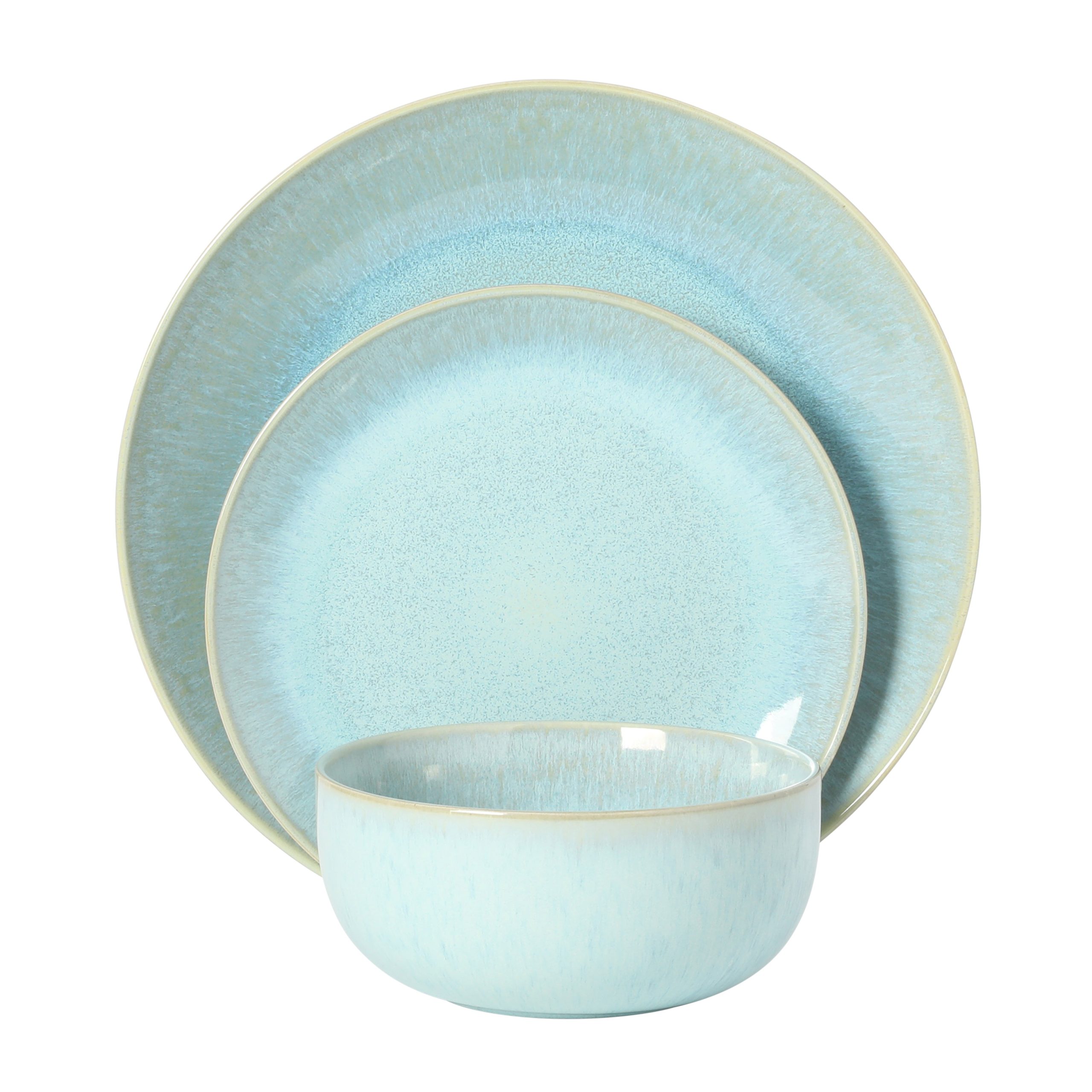 Gibson Elite Pine Coast Plates and Bowls Sets, 12-Piece Stoneware Dinnerware Sets, Reactive Glaze Dish Set - Image 5