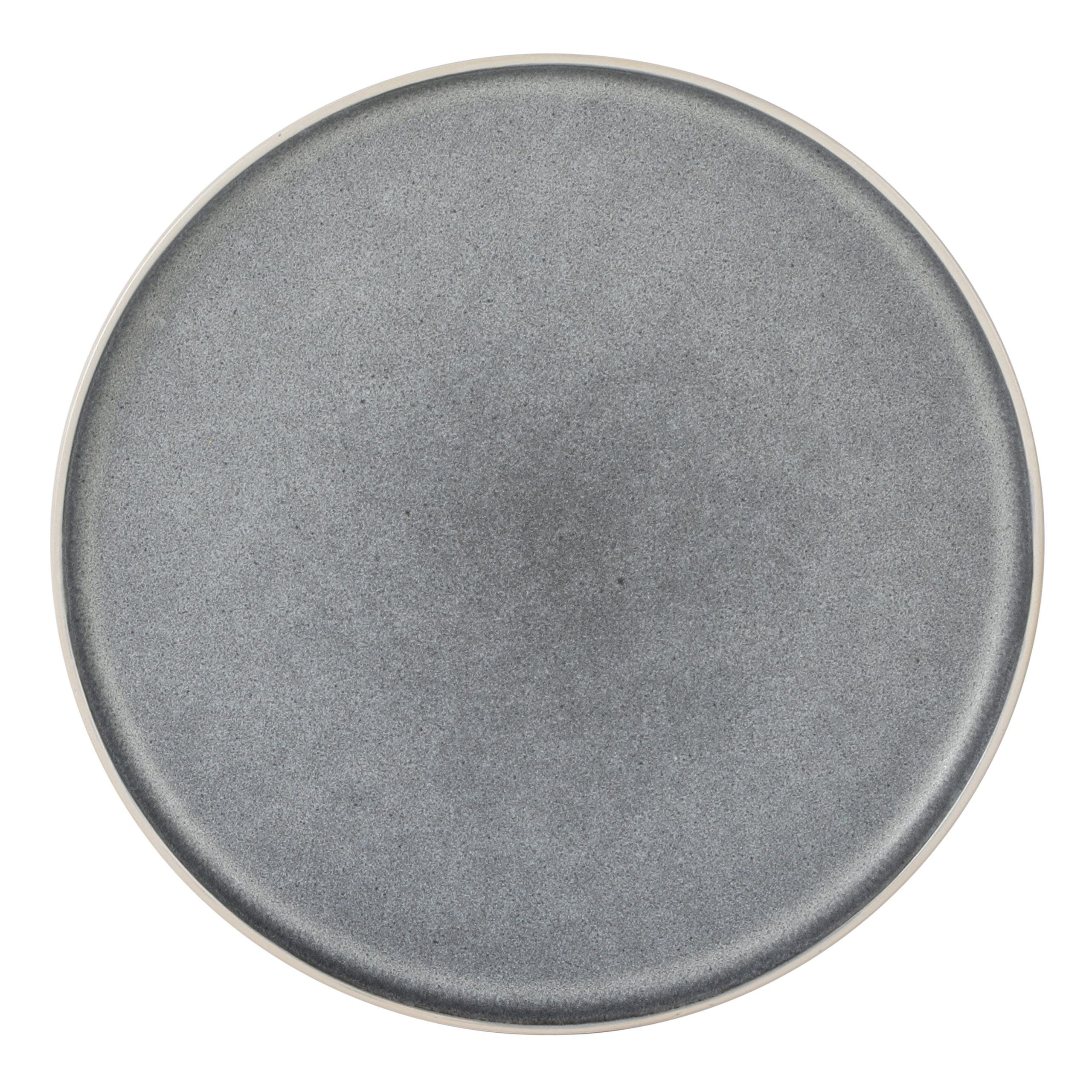 Gibson Elite Coastal Forest Plates and Bowls Sets, 12-Piece Stoneware Dinnerware Sets, Triple Reactive Glaze Dish Set - Grey and Cream White - Image 12