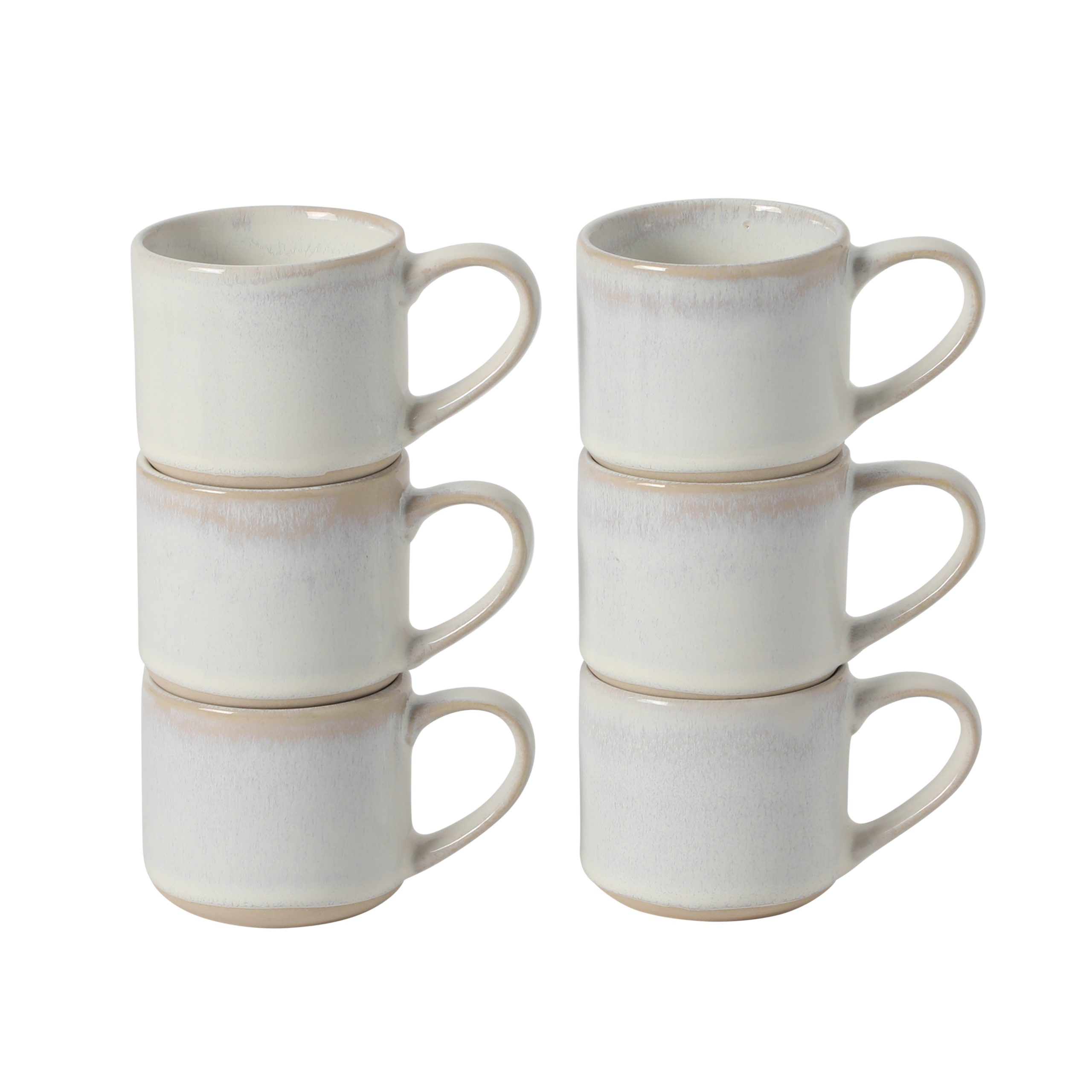 Mr. Coffee Whims Espresso Cups Set of 6, 3.7 oz Stoneware Demitasse Espresso Shot Cups with Handles, Stackable Reactive Glaze Ceramic Coffee Cups - Image 4