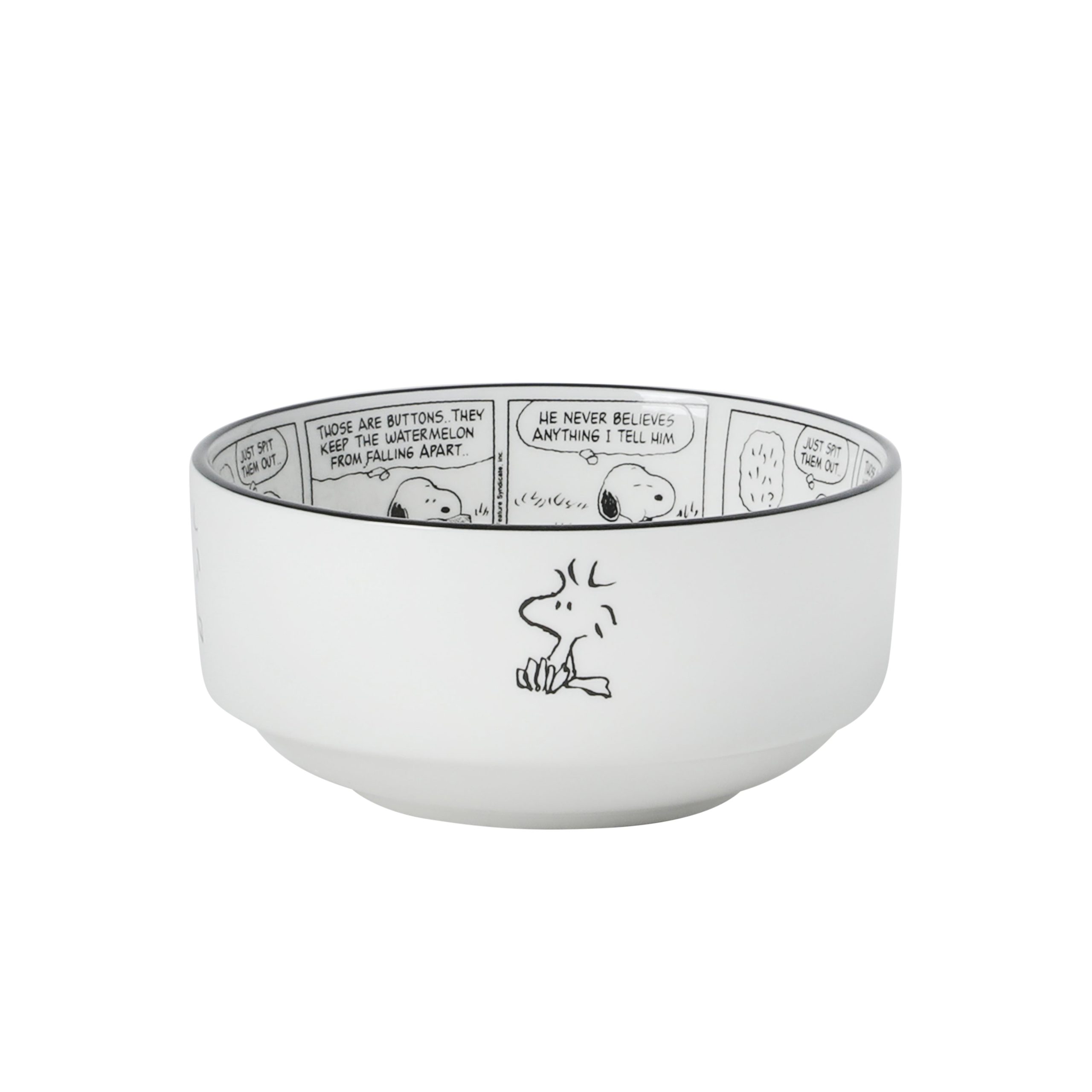 Peanuts Snoopy Cereal Bowls, Set of 4, 4.5-Inch Porcelain Snack Bowls for Ice Cream and Dessert, Sunday Comic Strip Design with Snoopy and Woodstock - Image 4