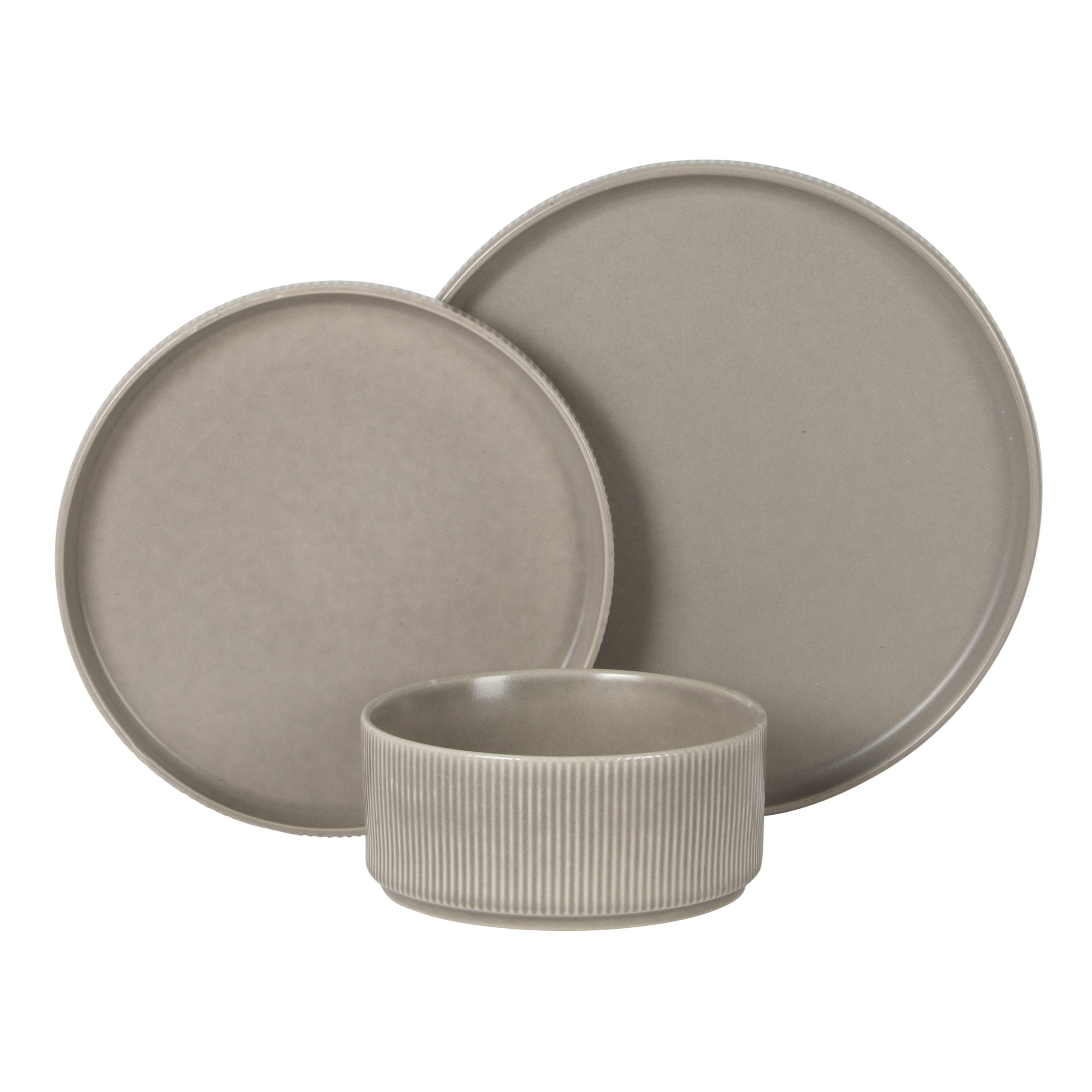 Gibson Elite Avant-Garde 12 Piece Stoneware Dinnerware Set for 4, Plates and Bowls Set with Reactive Glaze, Dinner Plates, Salad Plates, Bowls - Image 8