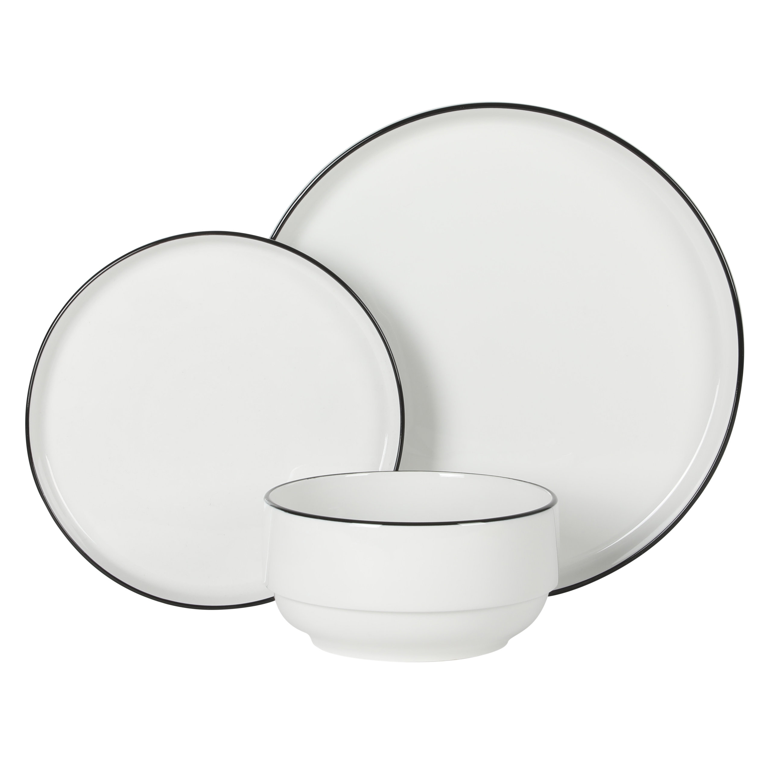 Gibson Home Rothernberg Stackable 18 Piece, Service for 6, Porcelain Plates and Bowls Set - Image 7