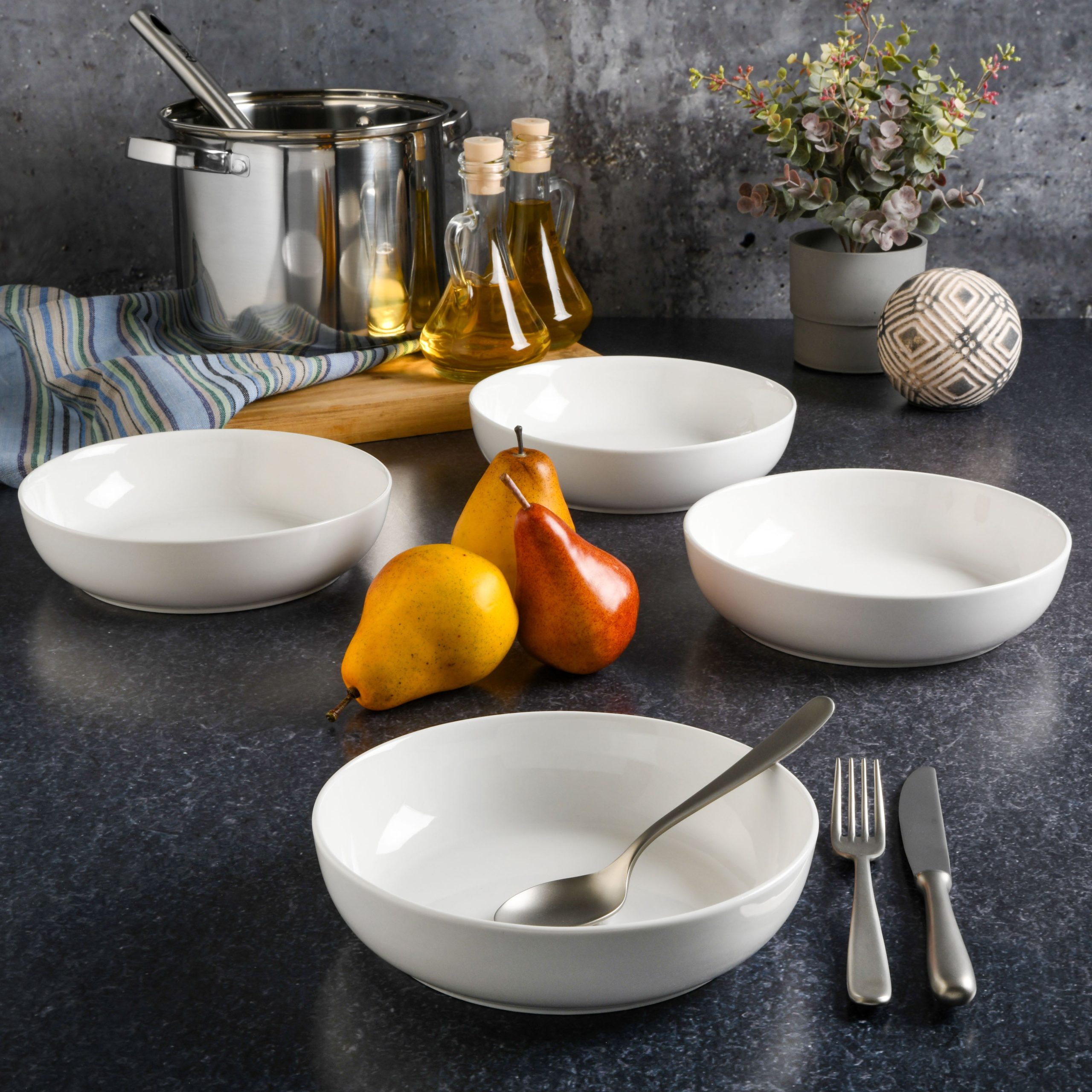 Gibson Home Zen Buffet 4-Piece Porcelain Dinner Bowl Set - Image 3