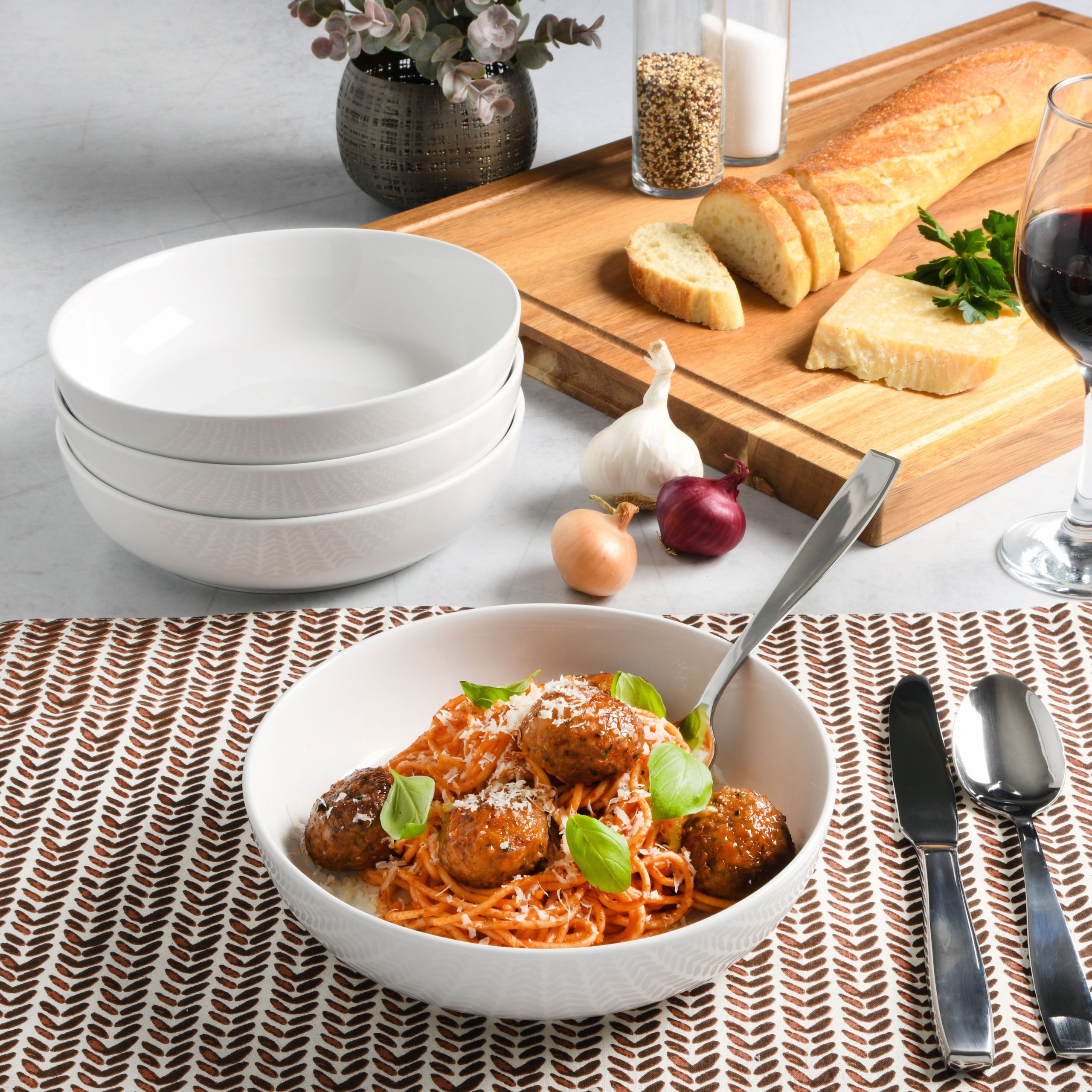 Gibson Home Zen Buffet 4-Piece Porcelain Dinner Bowl Set - Image 2