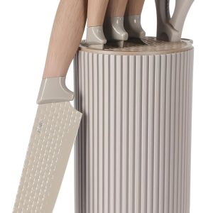 Oster Gunderson 6-Piece Kitchen Knife Block Set. Stainless Steel Kitchen Knife Set