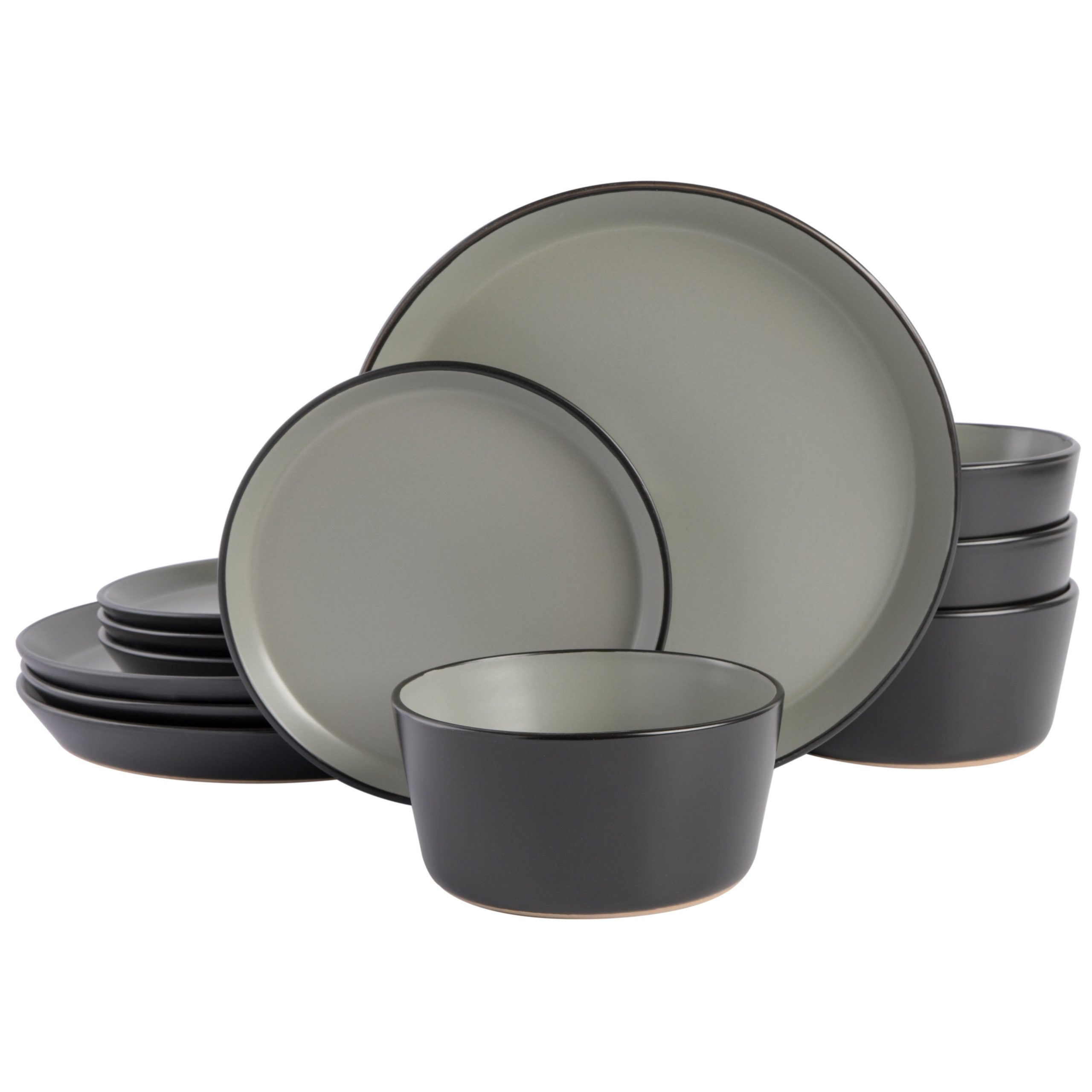 Gibson Home Sofia 12-Piece Coupe Matte Glaze Stoneware Dinnerware Set - Image 3