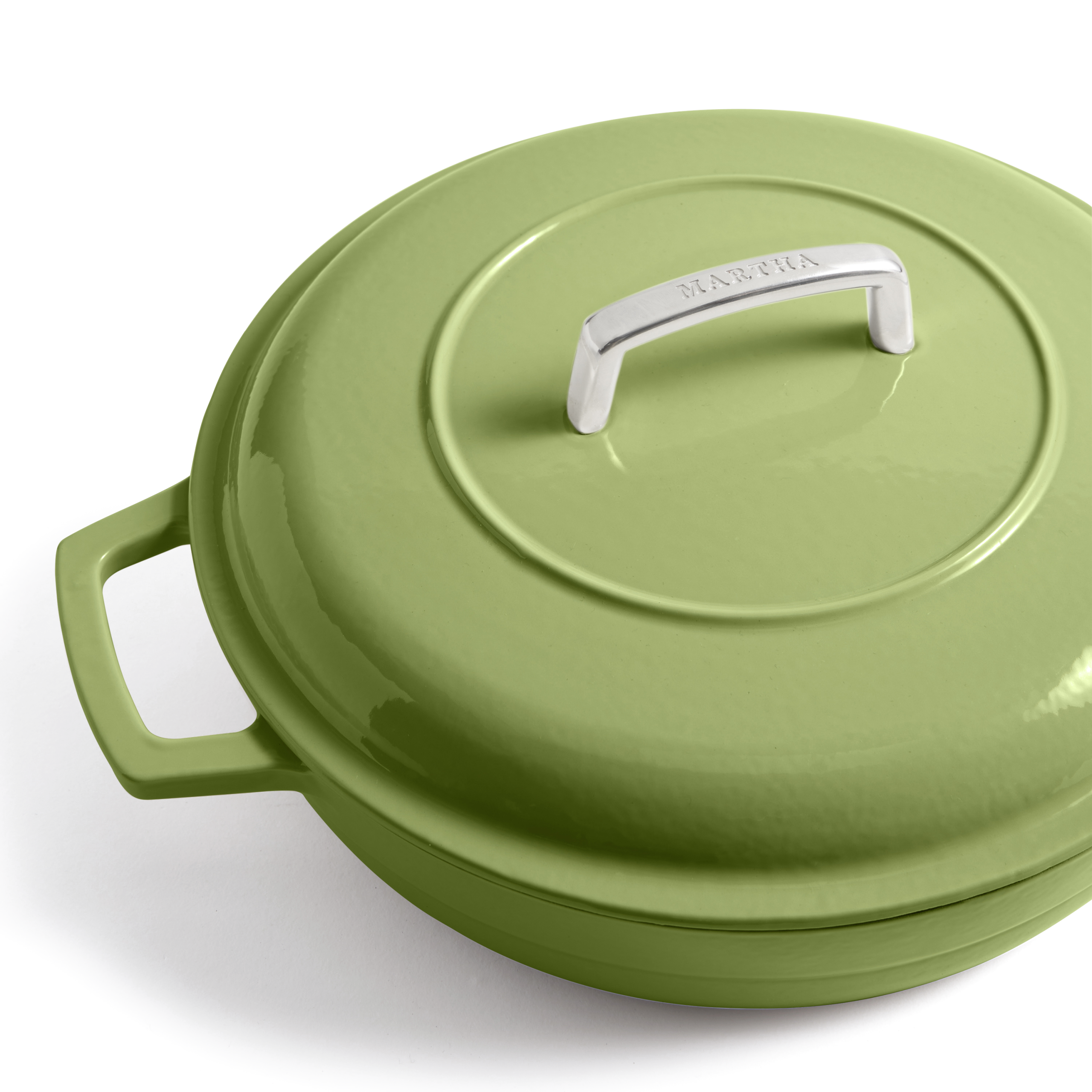 Martha Stewart Signature 3.5-Quart Enameled Cast Iron Braiser w/ Lid - Image 2