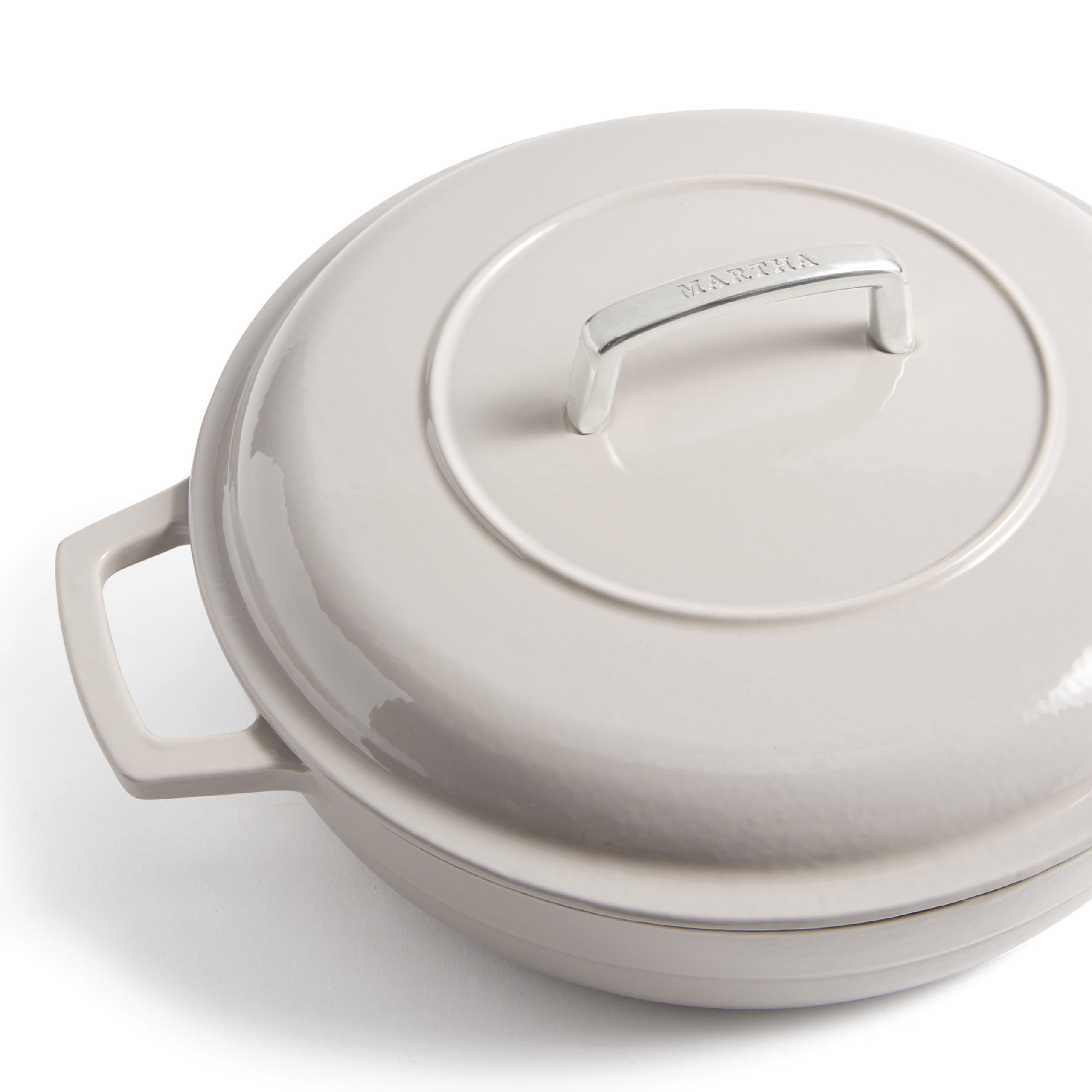 Martha Stewart Signature 3.5-Quart Enameled Cast Iron Braiser w/ Lid - Image 3