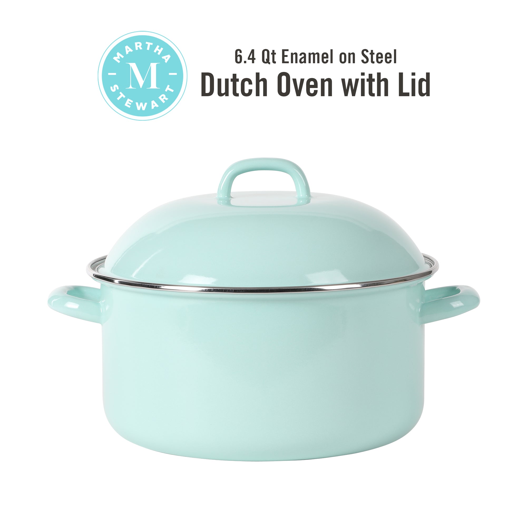 Martha Stewart 6-Quart Enamel on Steel Dutch Oven - Martha Blue - Image 3