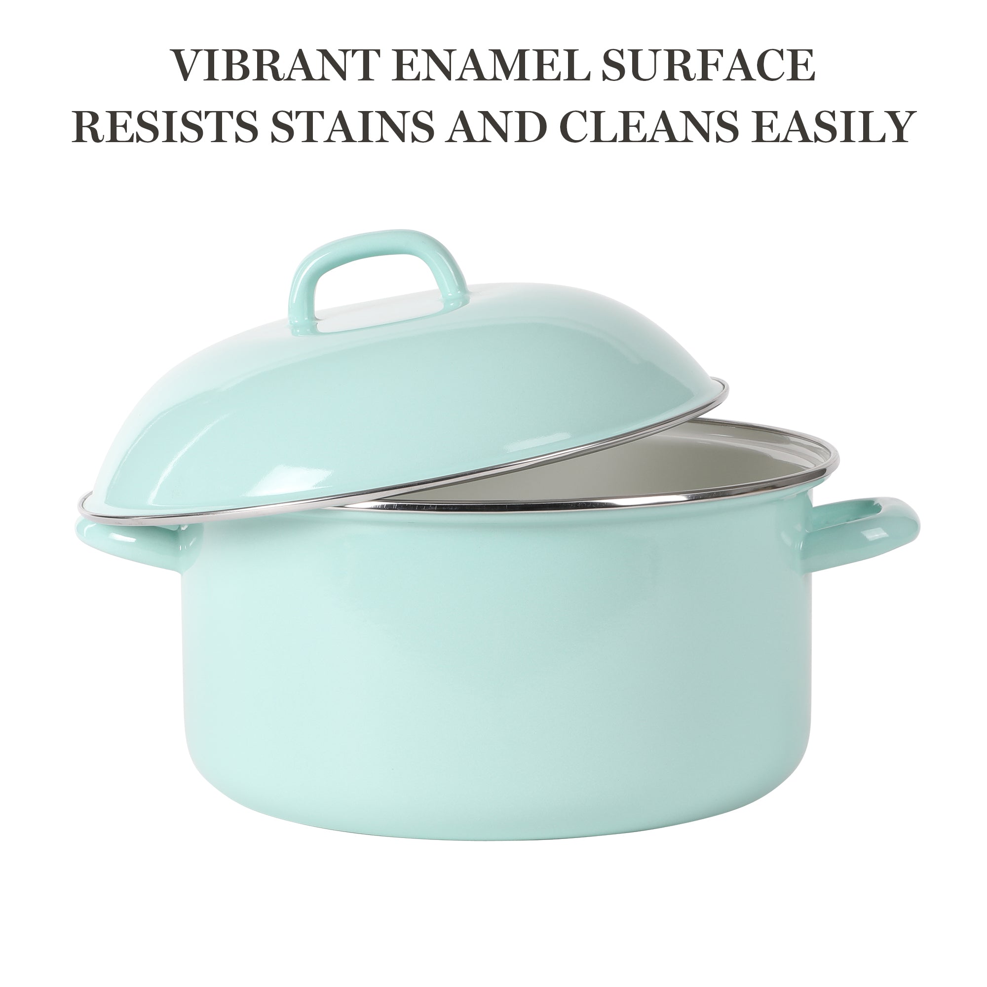 Martha Stewart 6-Quart Enamel on Steel Dutch Oven - Martha Blue - Image 5