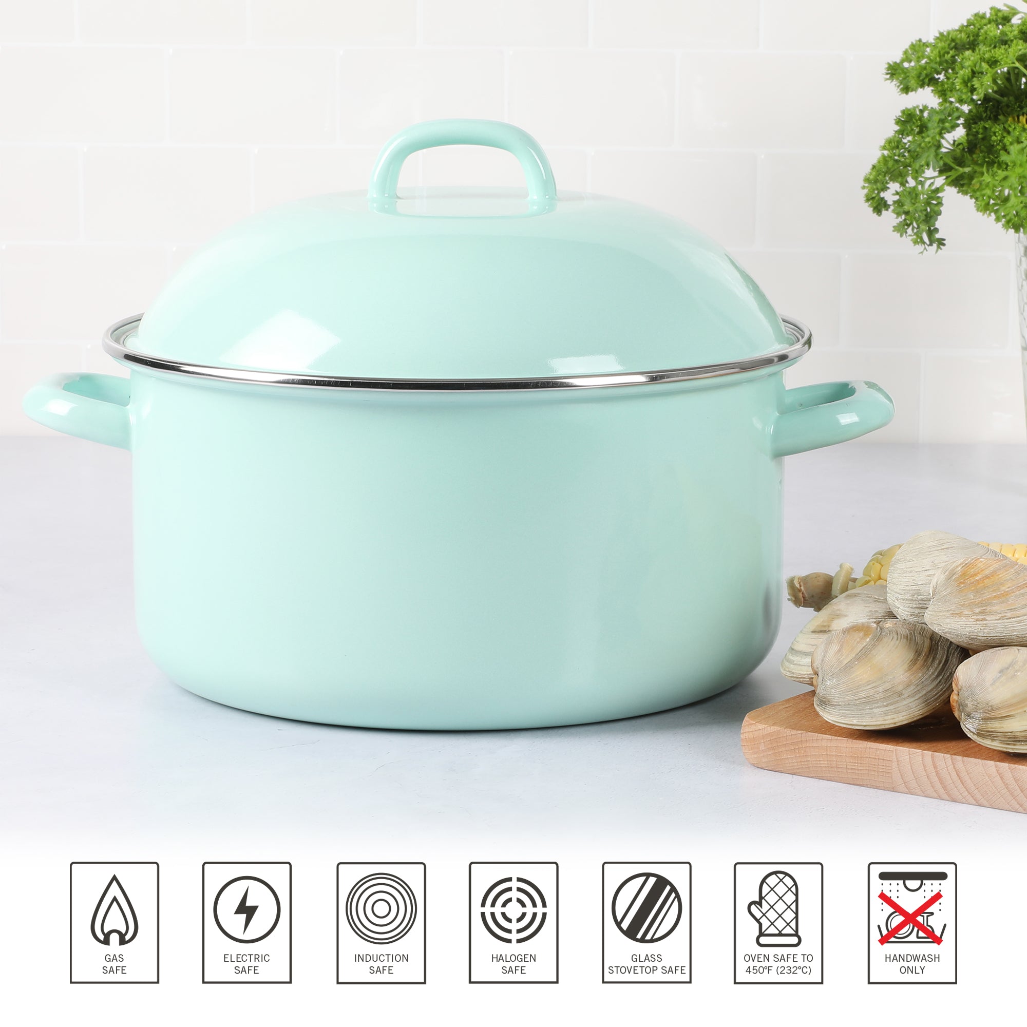 Martha Stewart 6-Quart Enamel on Steel Dutch Oven - Martha Blue - Image 6