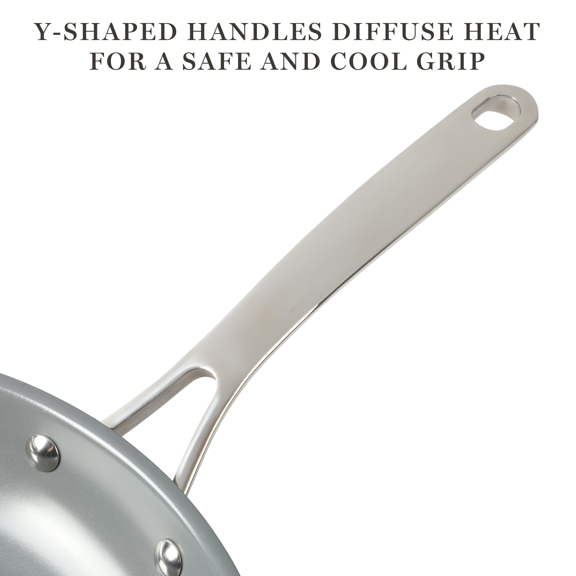 Martha Stewart Delaroux 9.5" & 12" Stainless Steel Fry Pan Set w/ Ceramic Non-Stick Interior - Image 4