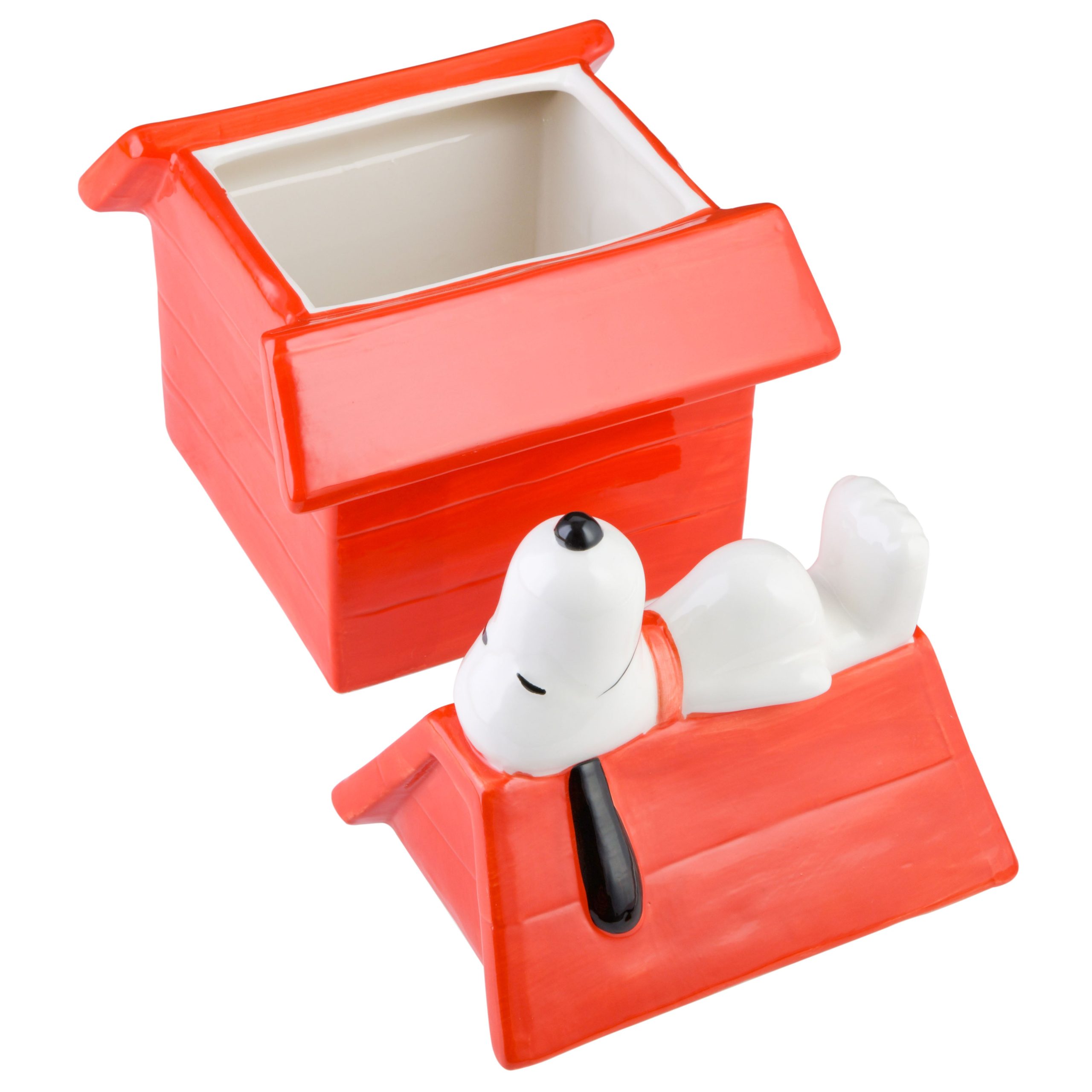 Peanuts Classic Snoopy Doghouse 11" Ceramic Cookie Jar w/ Fitted Lid - Image 4