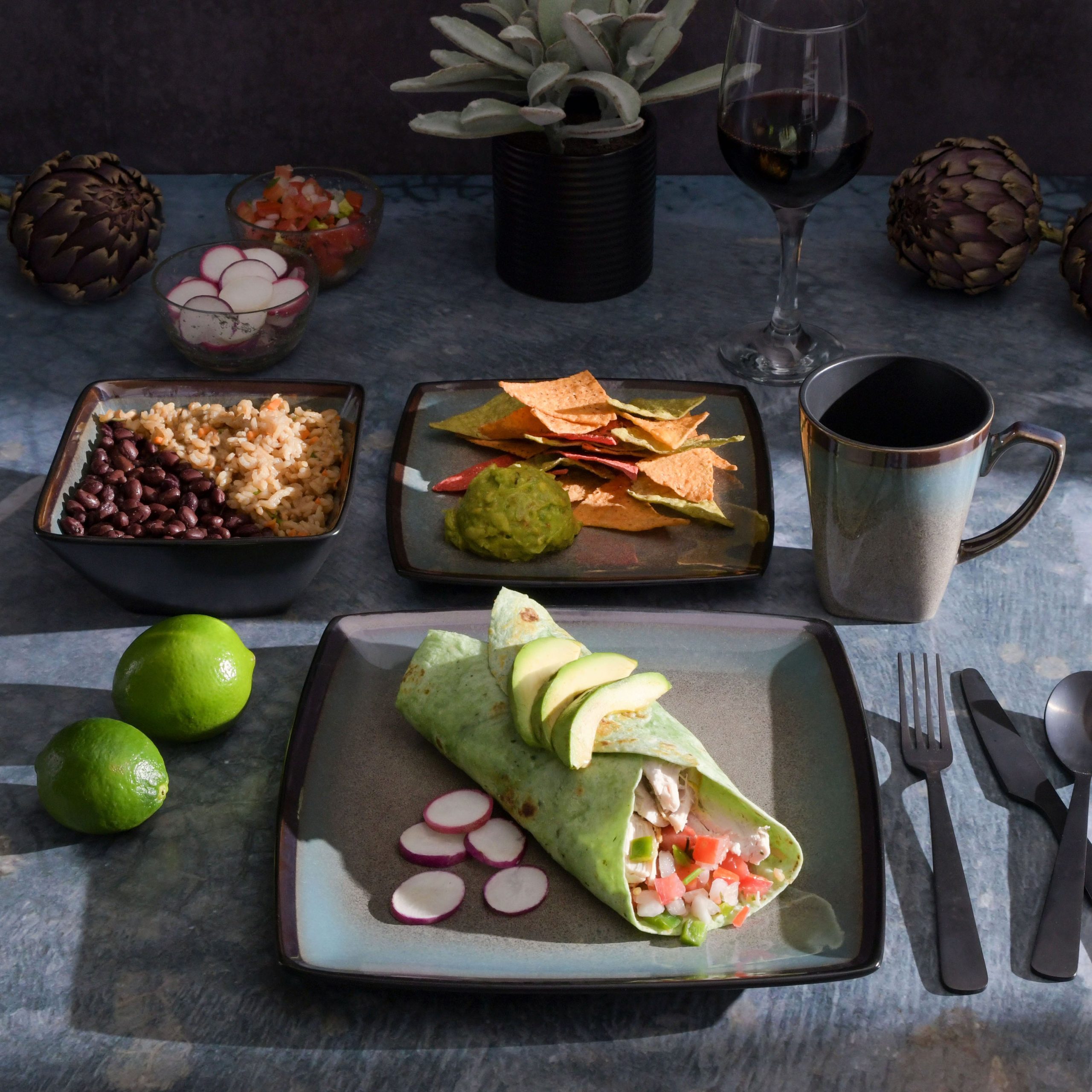 Gibson Elite Tequesta 16-Piece Reactive Stoneware Dinnerware Set - Image 2
